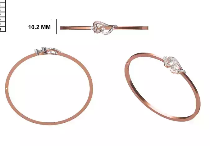 Women Bangle Bracelet STL JCD Details