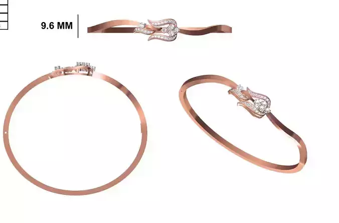 Women Bangle Bracelet STL JCD Details