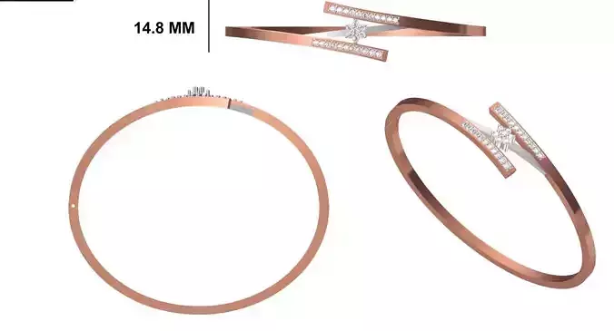 Women Bangle Bracelet STL JCD Details