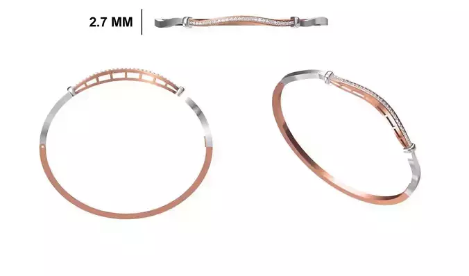 Women Bangle Bracelet STL JCD Details