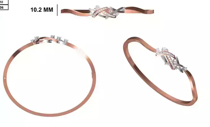 Women Bangle Bracelet STL JCD Details