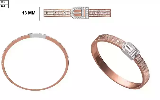 Women Bangle Bracelet STL JCD Details