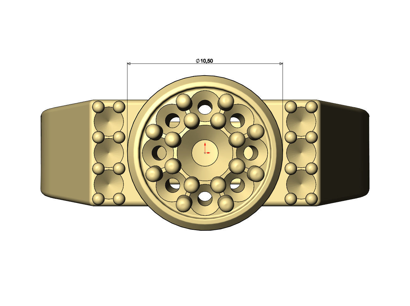 Round cluster and diamond sides ring US sizes 7 8 9 3D print model_7