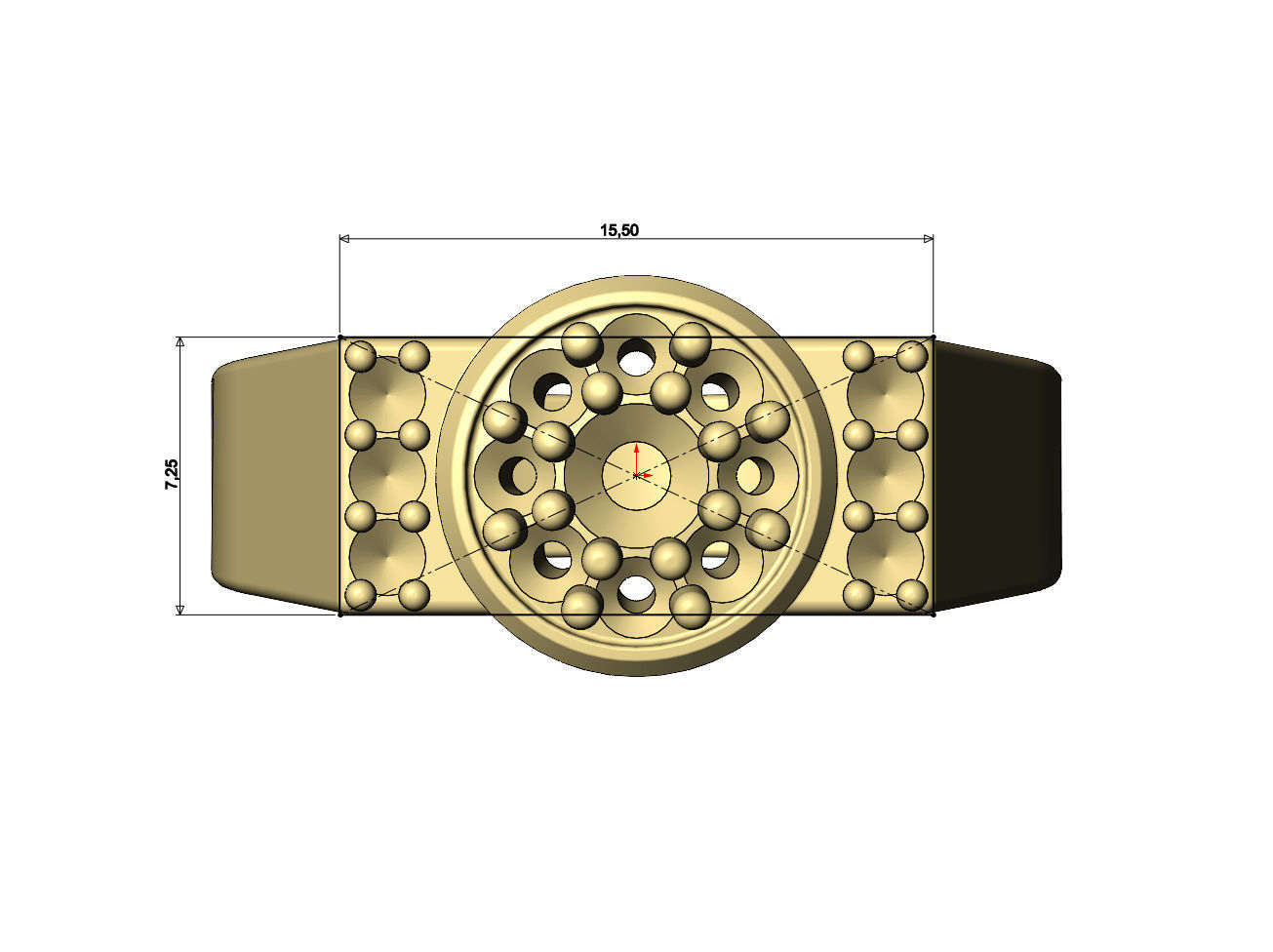 Round cluster and diamond sides ring US sizes 7 8 9 3D print model_8