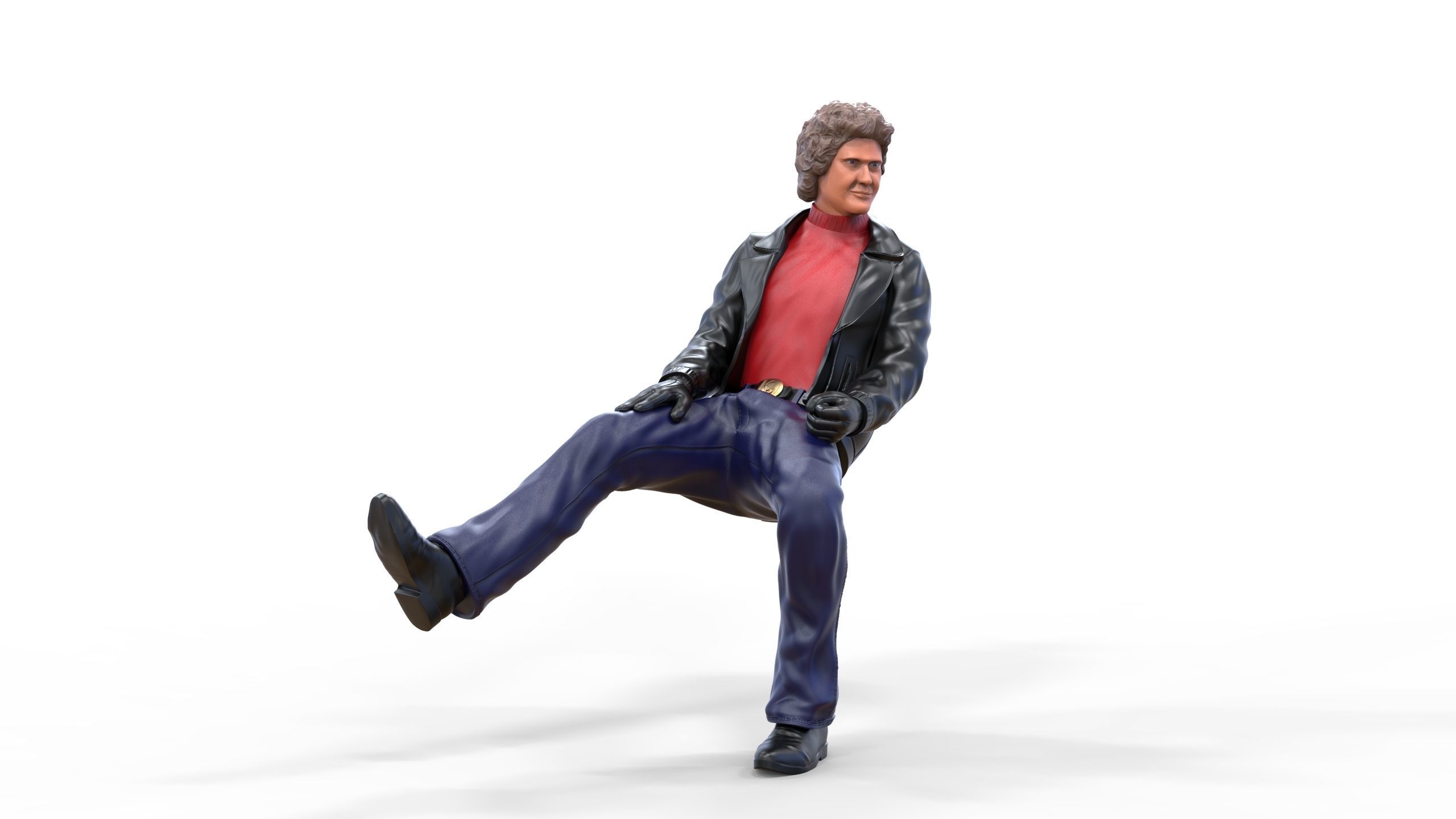 N2 Michael Knight Sitting pose 3D print model_19