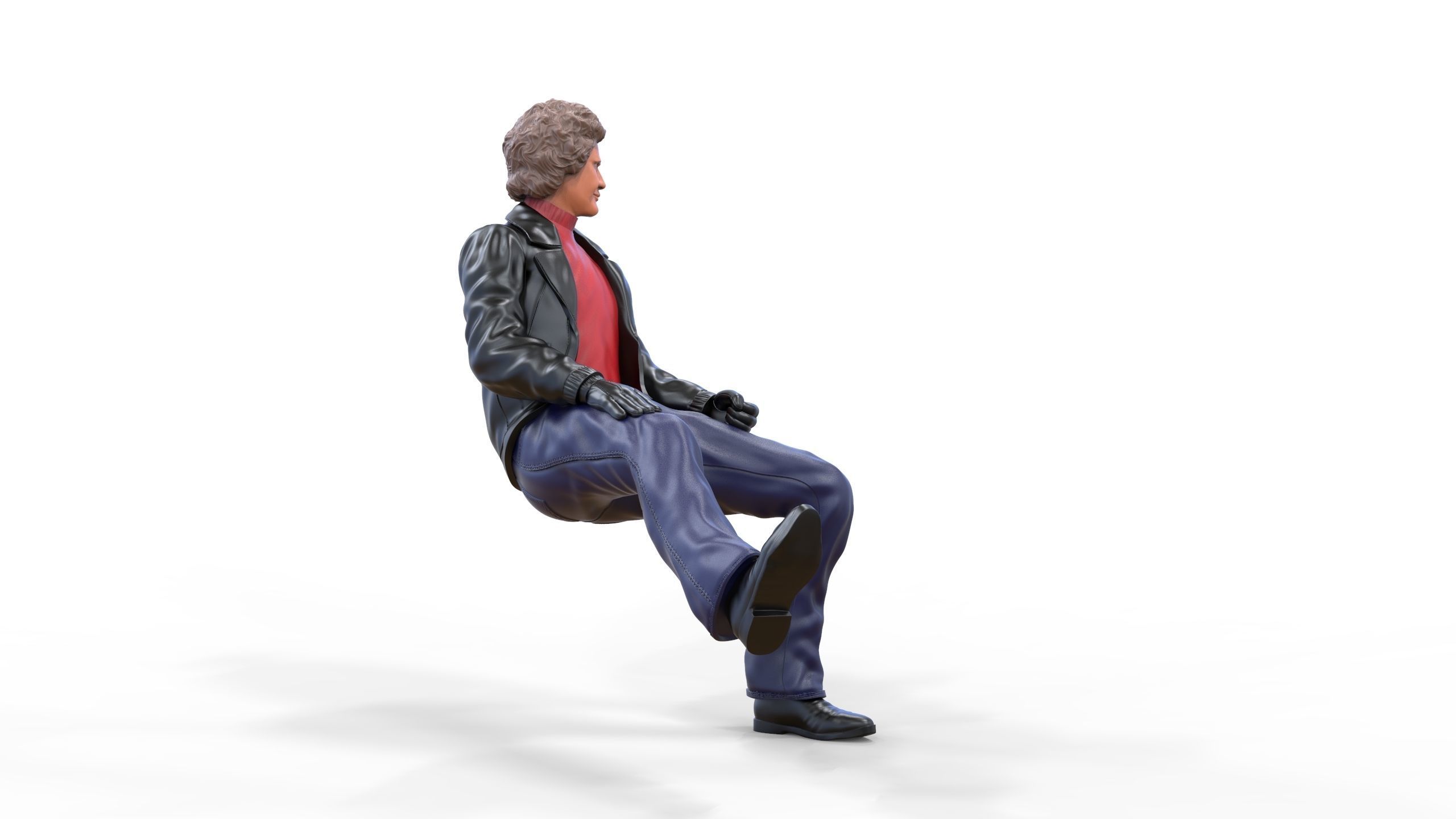 N2 Michael Knight Sitting pose 3D print model_7