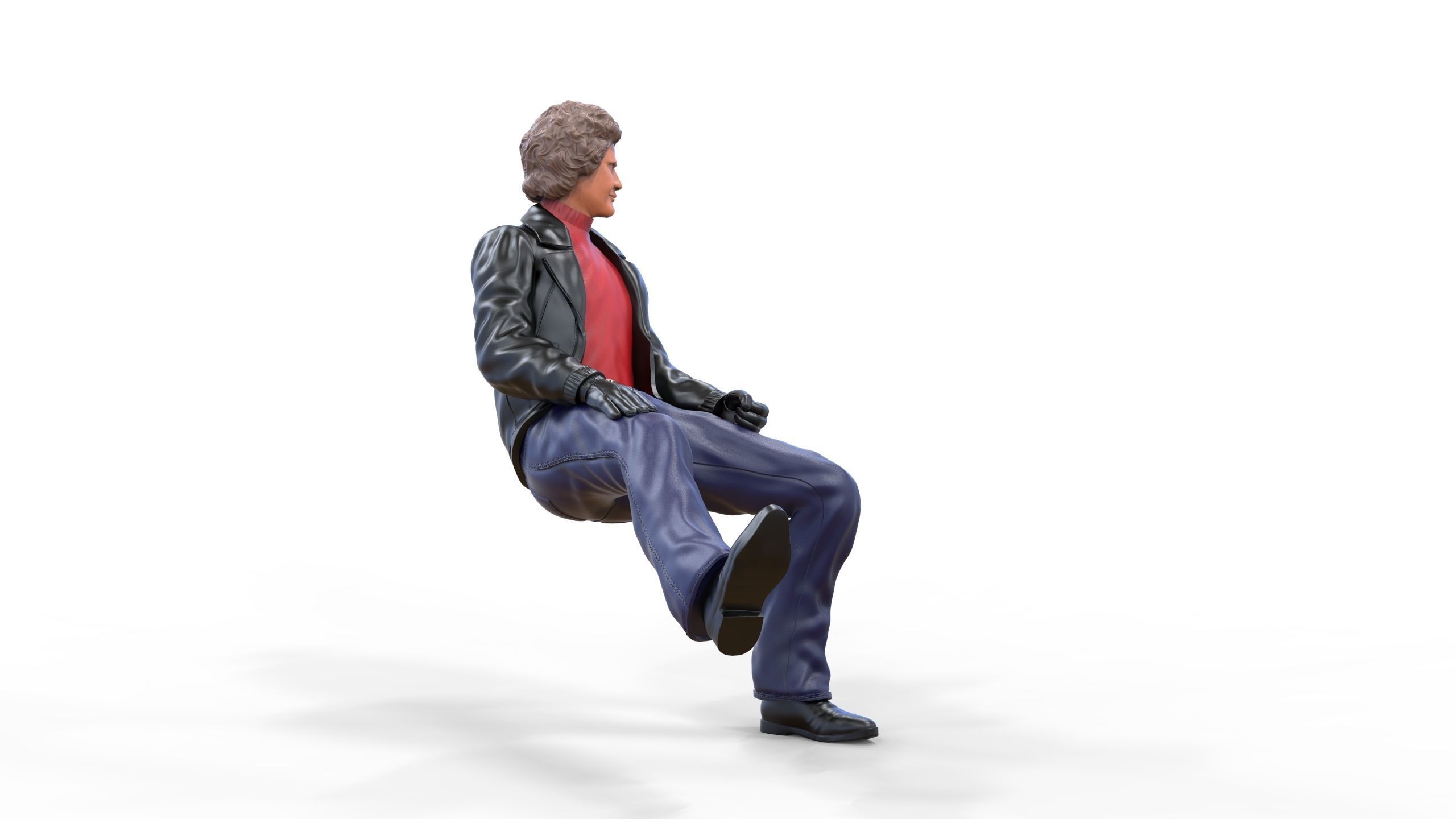 N2 Michael Knight Sitting pose 3D print model_8
