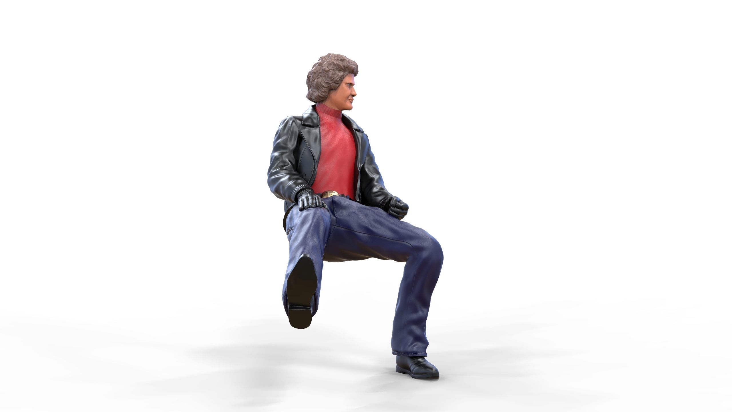N2 Michael Knight Sitting pose 3D print model_12