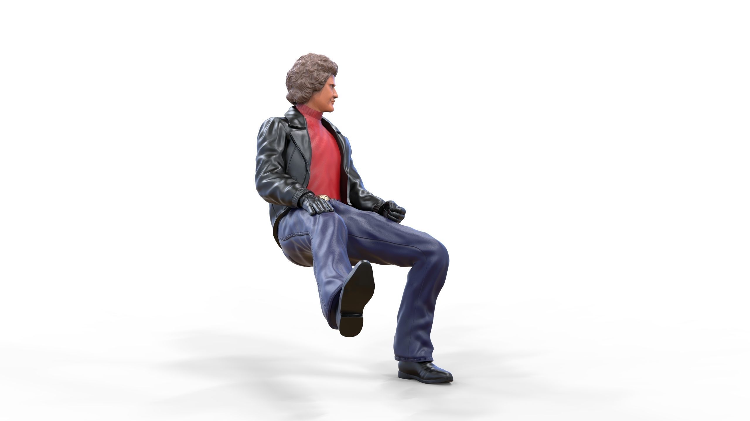N2 Michael Knight Sitting pose 3D print model_9