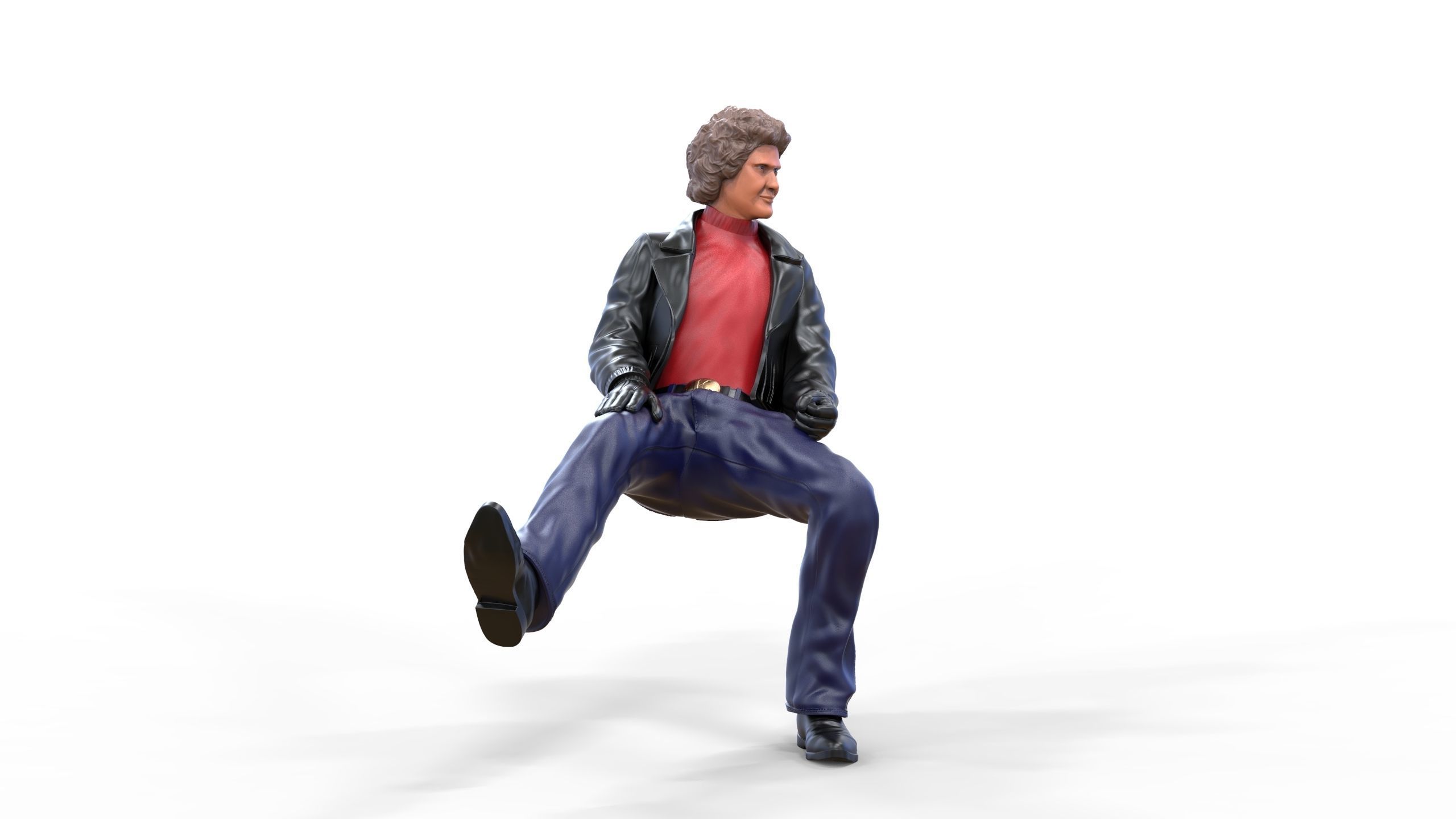 N2 Michael Knight Sitting pose 3D print model_15