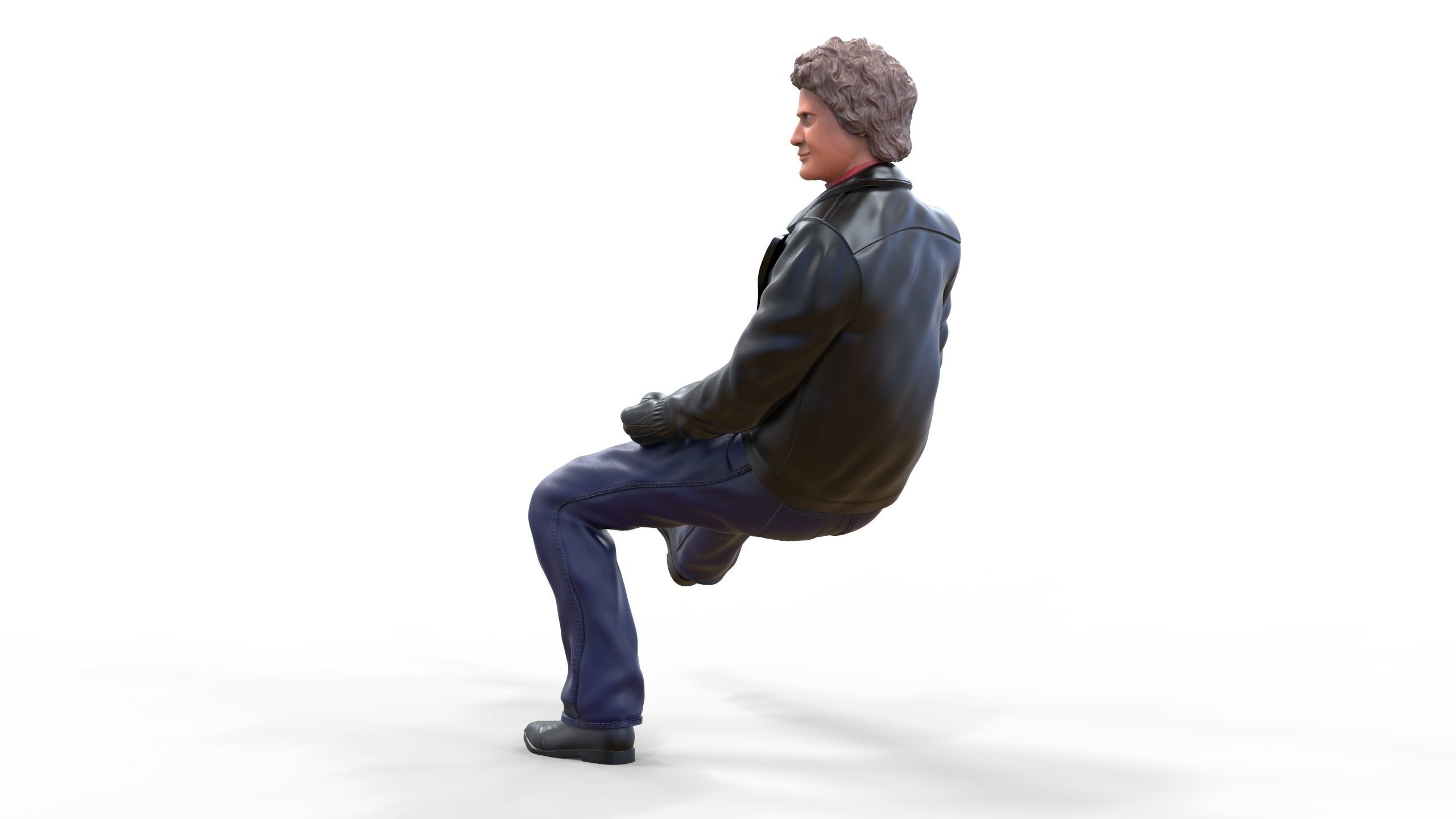 N2 Michael Knight Sitting pose 3D print model_31