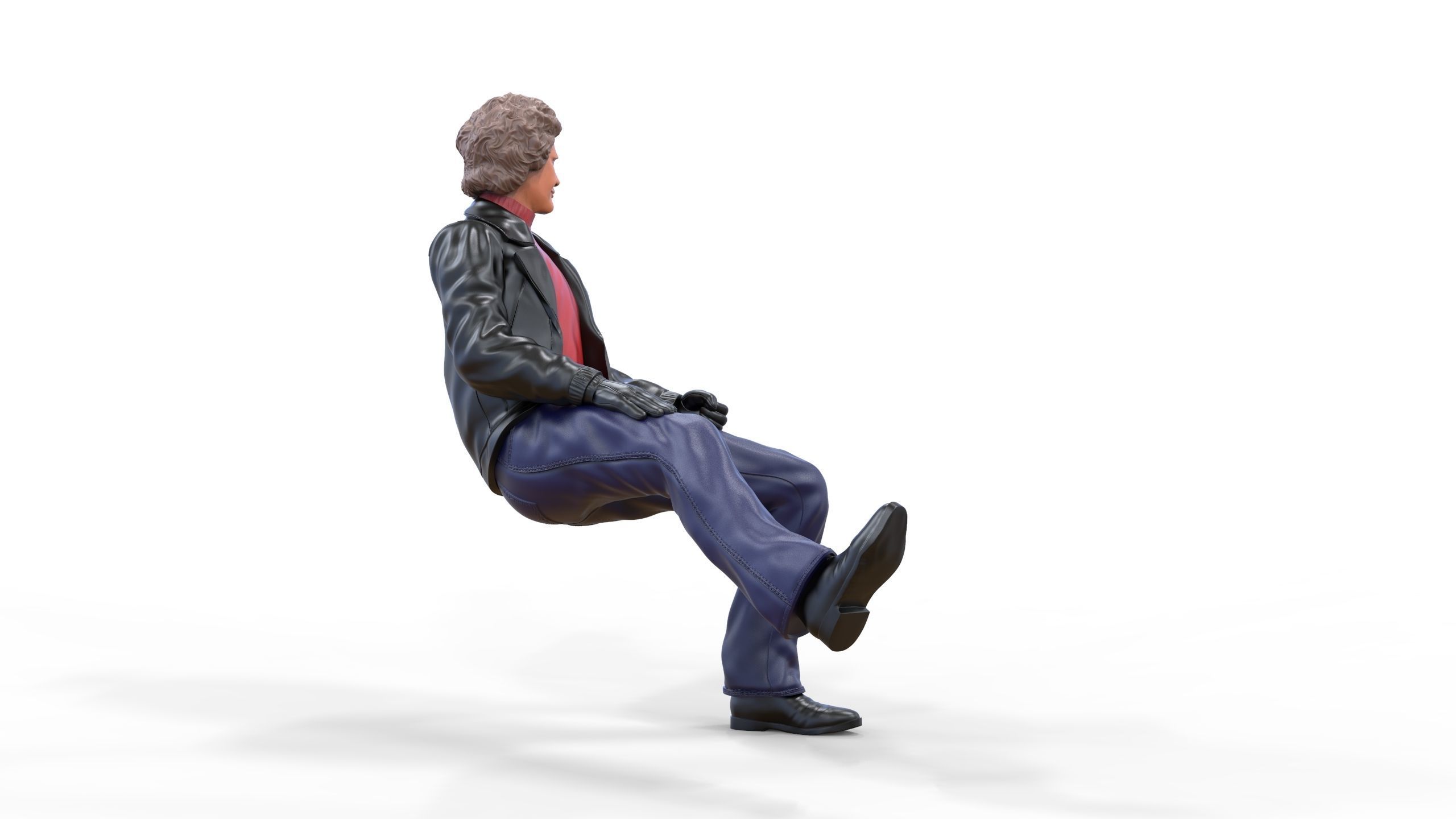 N2 Michael Knight Sitting pose 3D print model_5