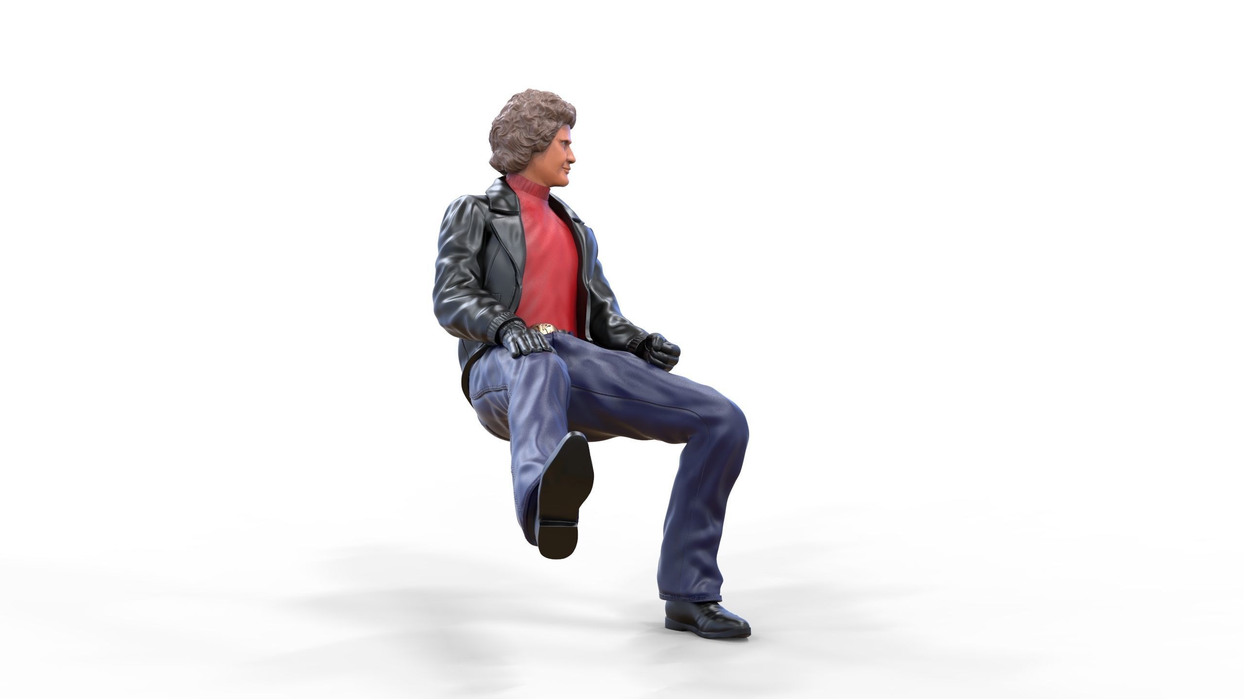 N2 Michael Knight Sitting pose 3D print model_11