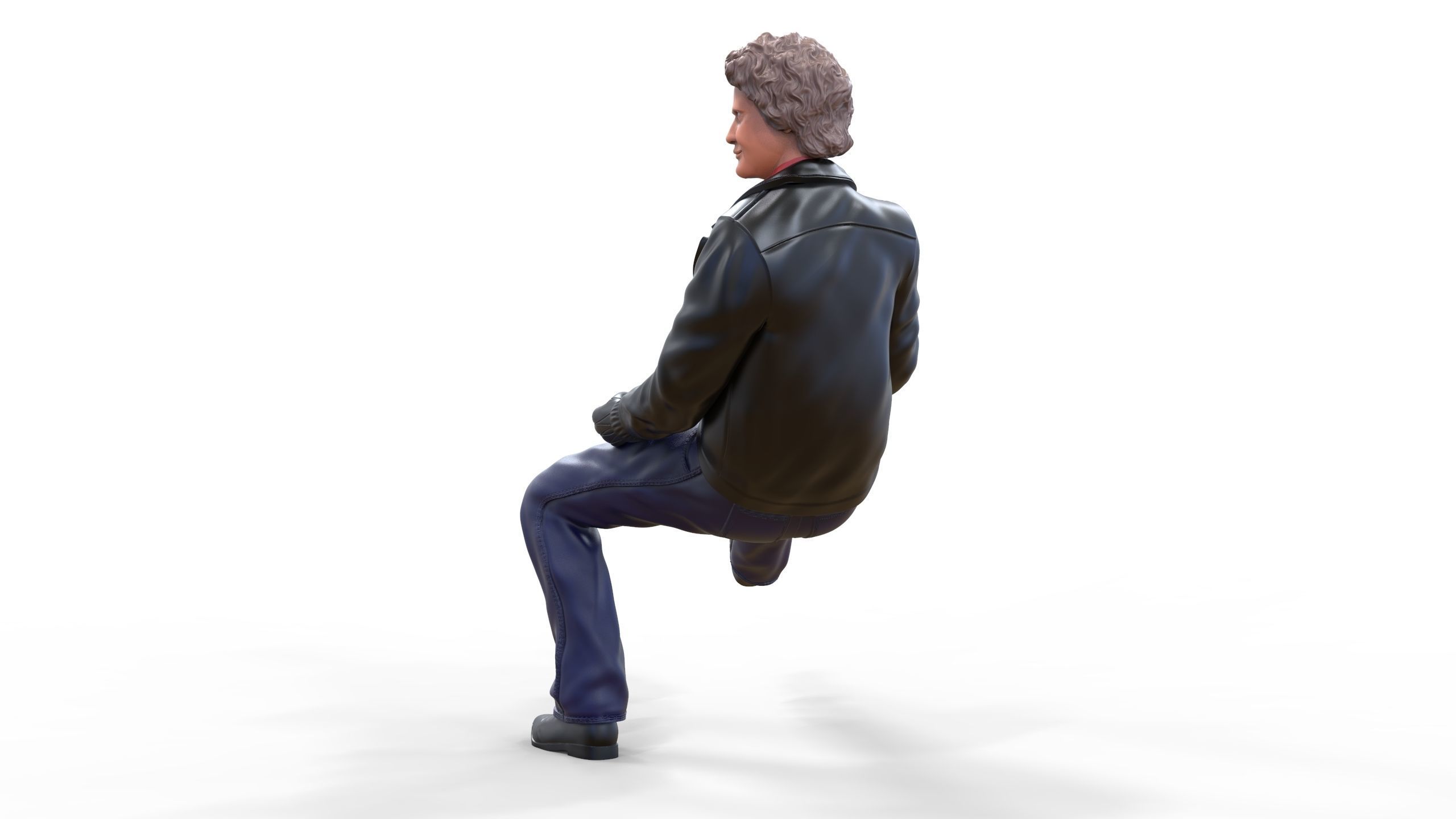 N2 Michael Knight Sitting pose 3D print model_33