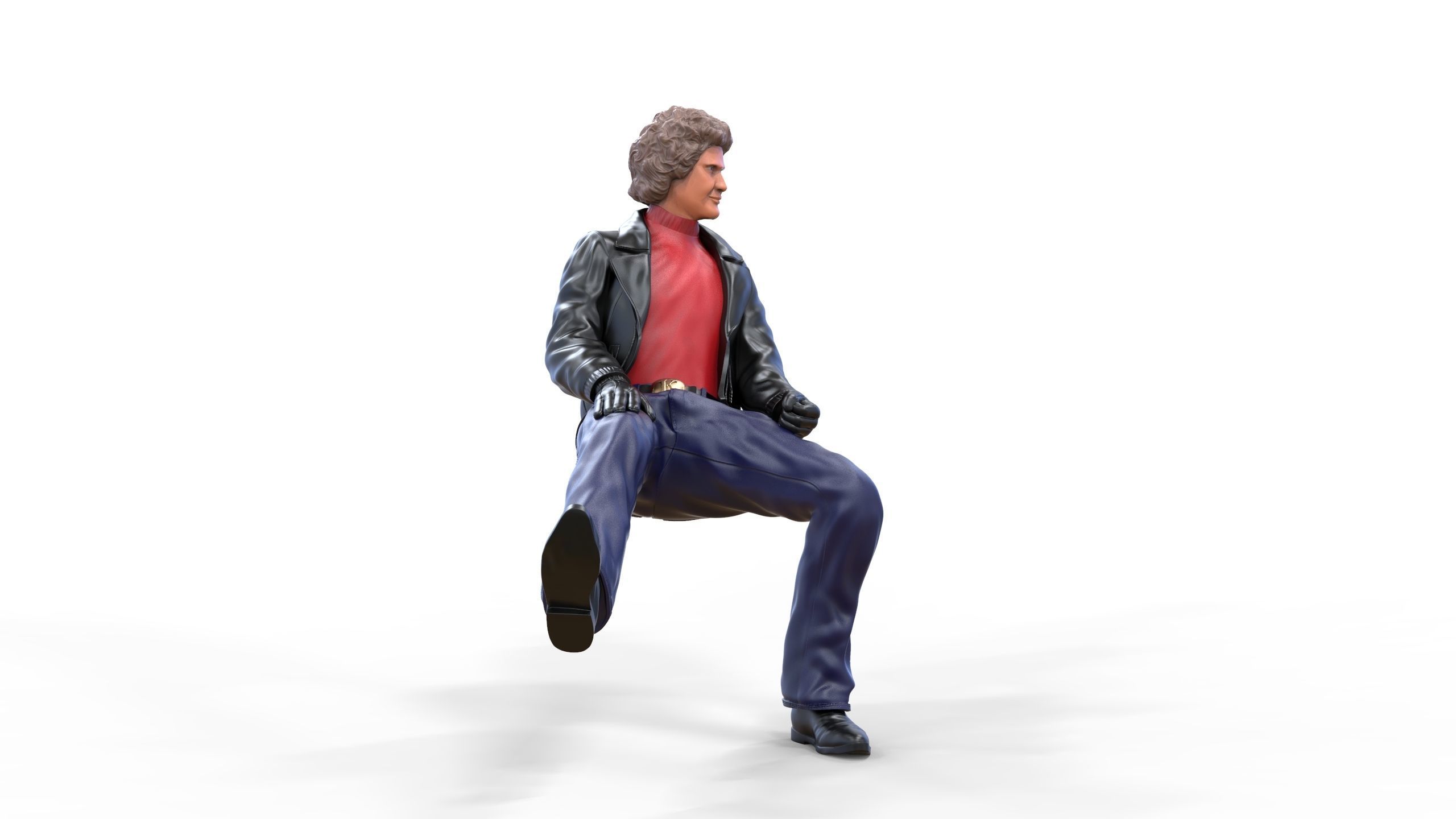 N2 Michael Knight Sitting pose 3D print model_13