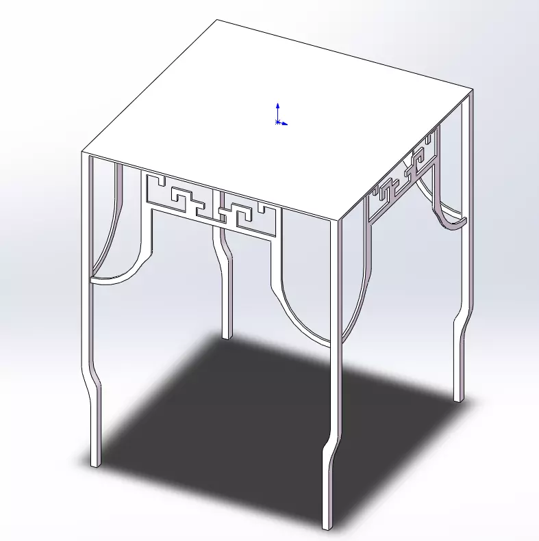 Chinese-style wooden table 3D model_0