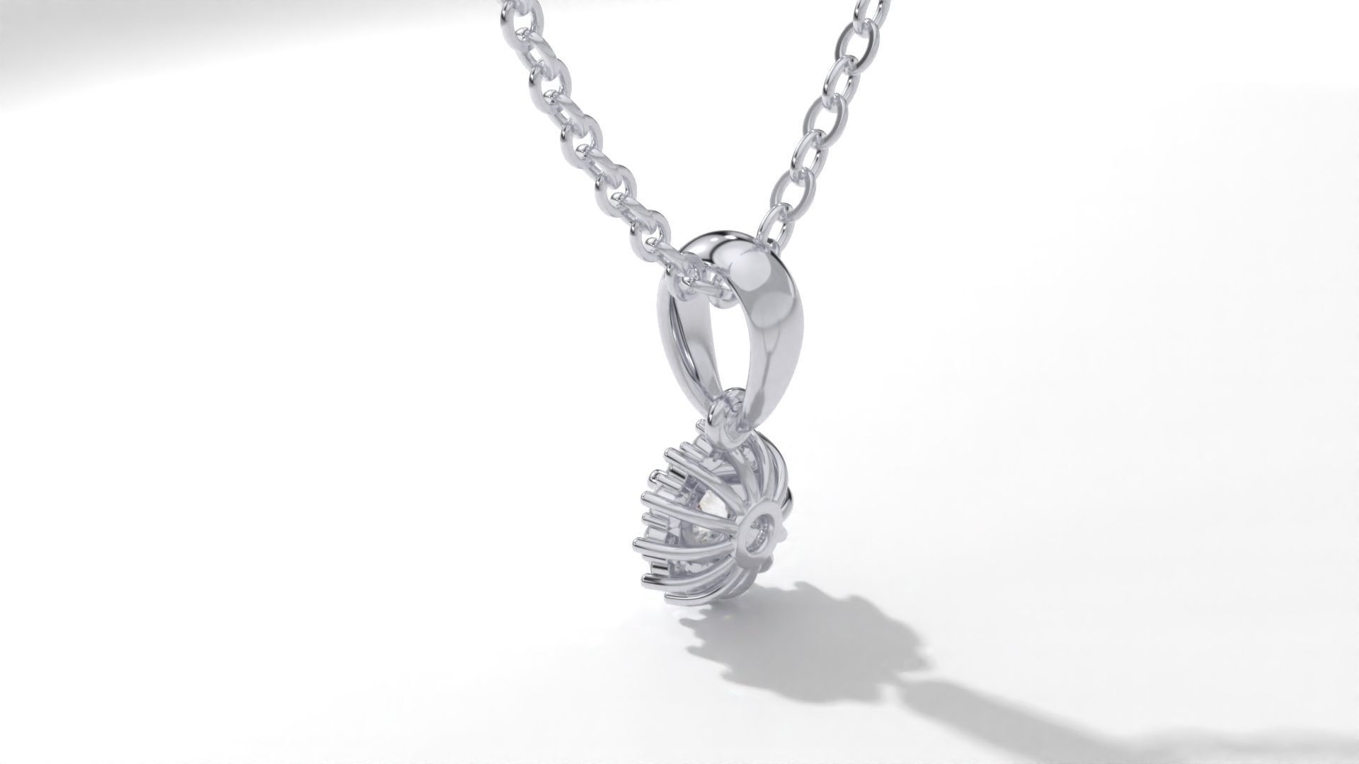 halo style diamond pendants 4mm to 8mm center gemstone 3D print model_18