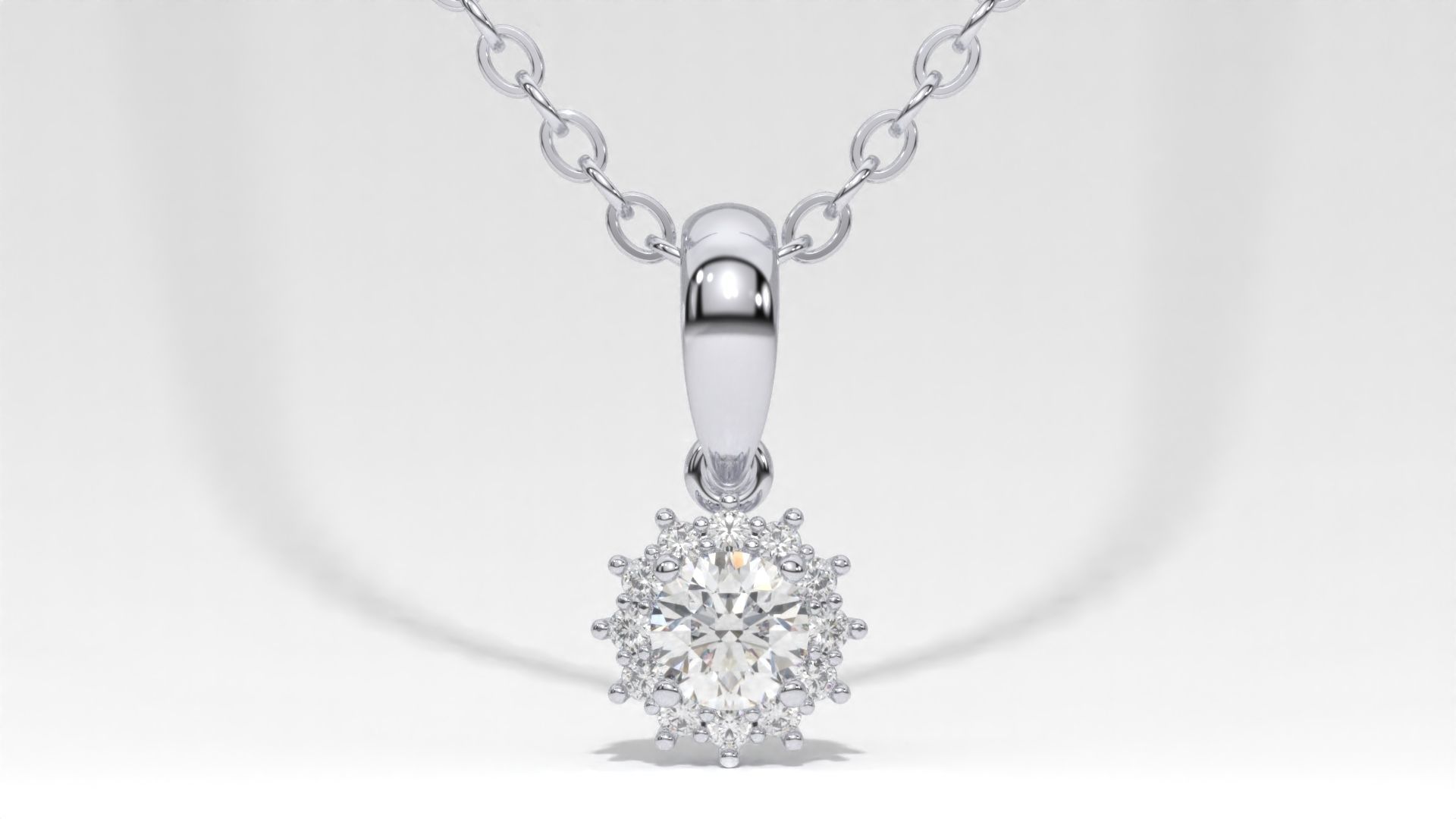 halo style diamond pendants 4mm to 8mm center gemstone 3D print model_16