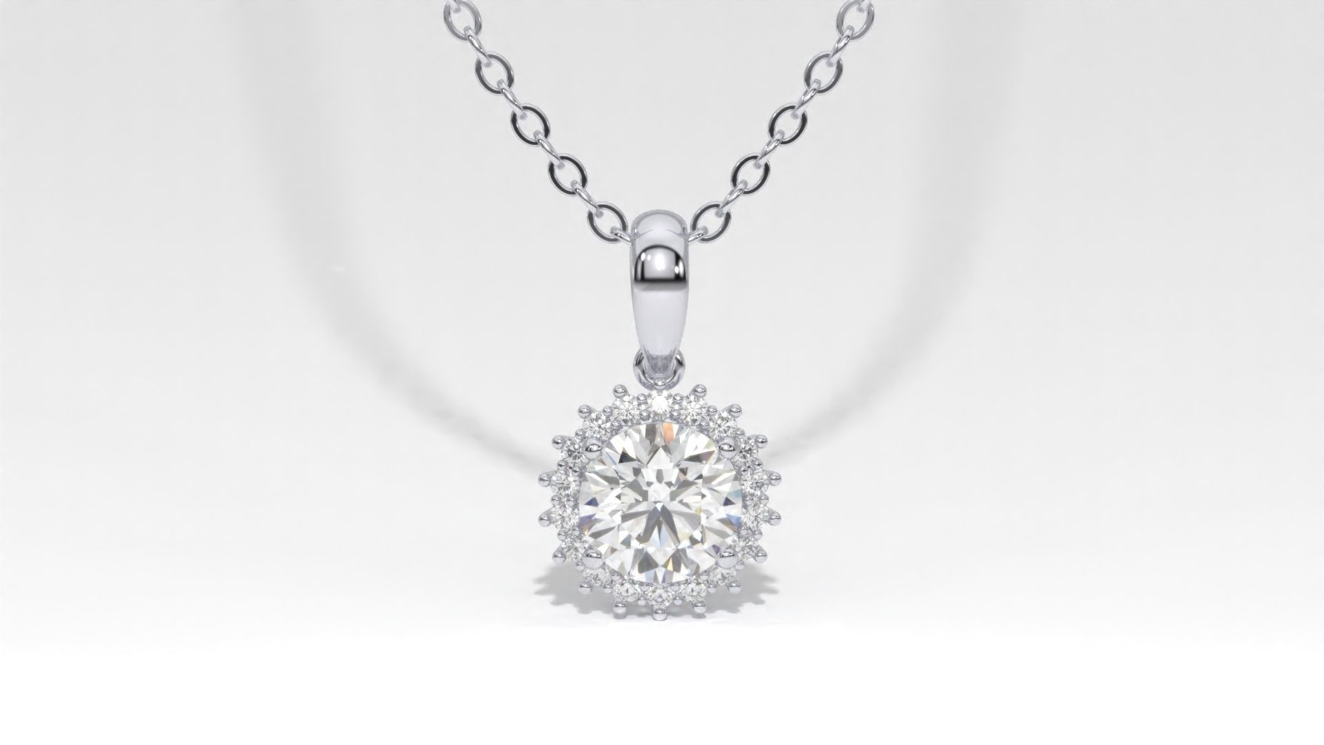 halo style diamond pendants 4mm to 8mm center gemstone 3D print model_50