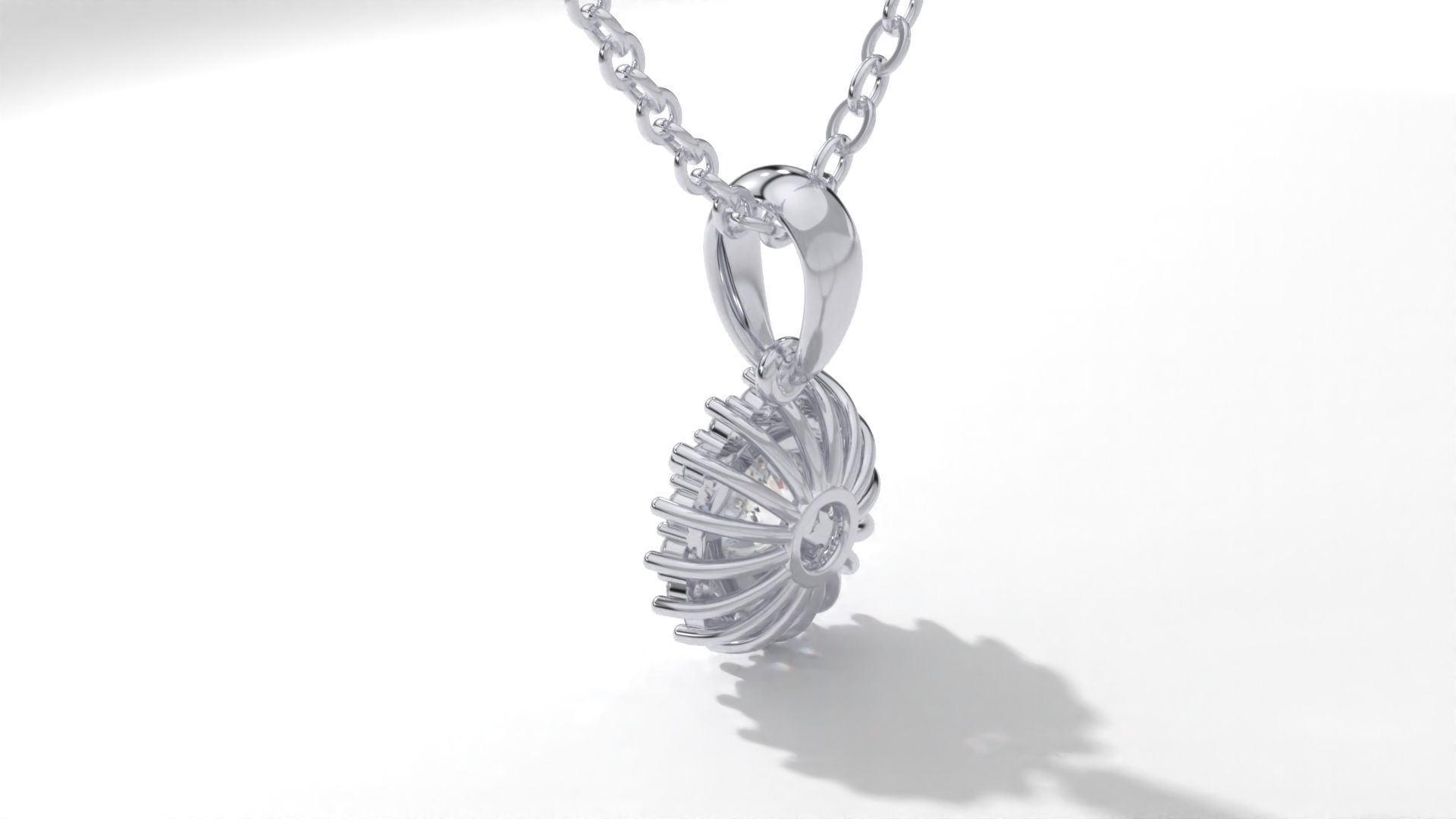 halo style diamond pendants 4mm to 8mm center gemstone 3D print model_48