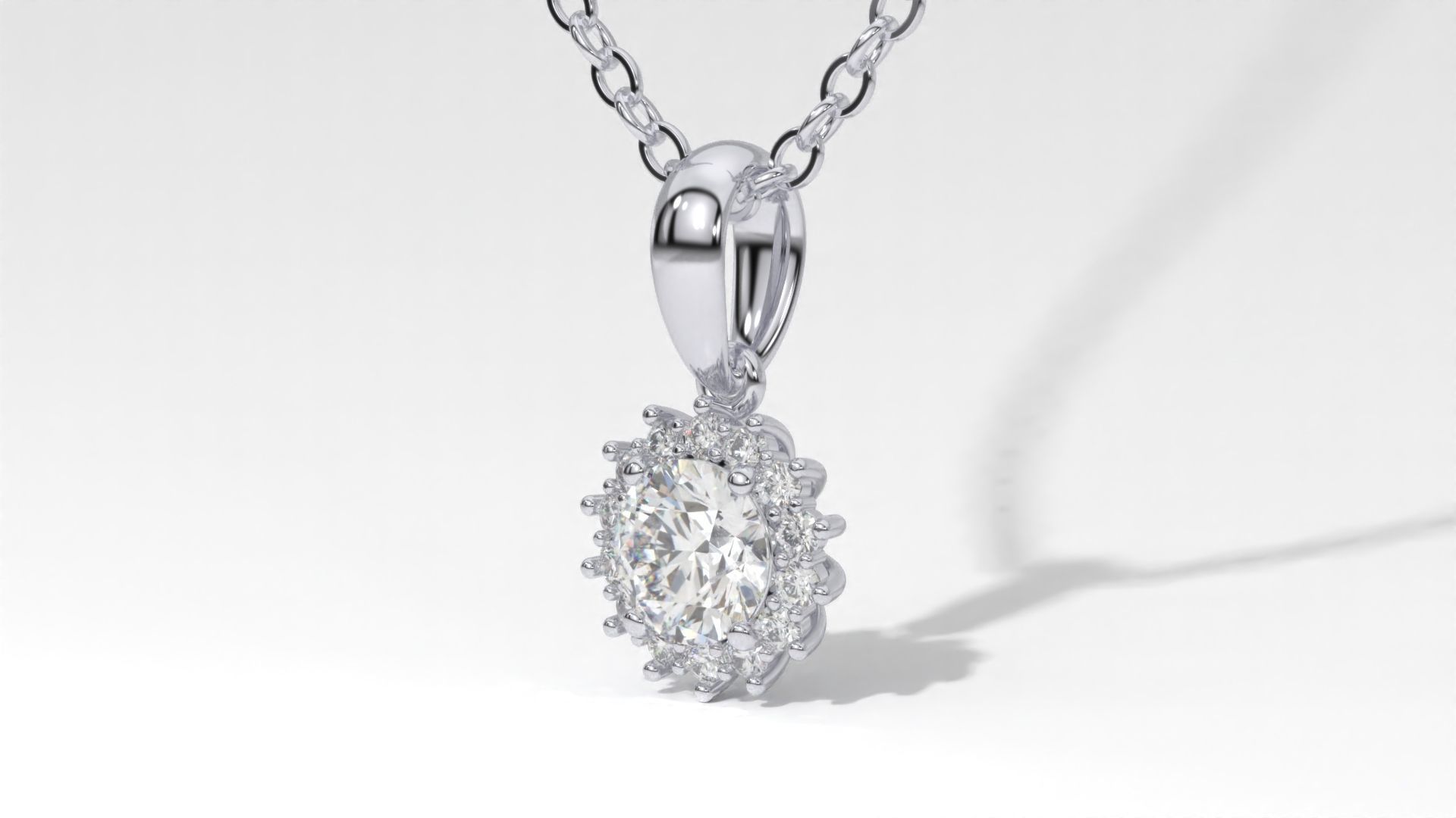 halo style diamond pendants 4mm to 8mm center gemstone 3D print model_39