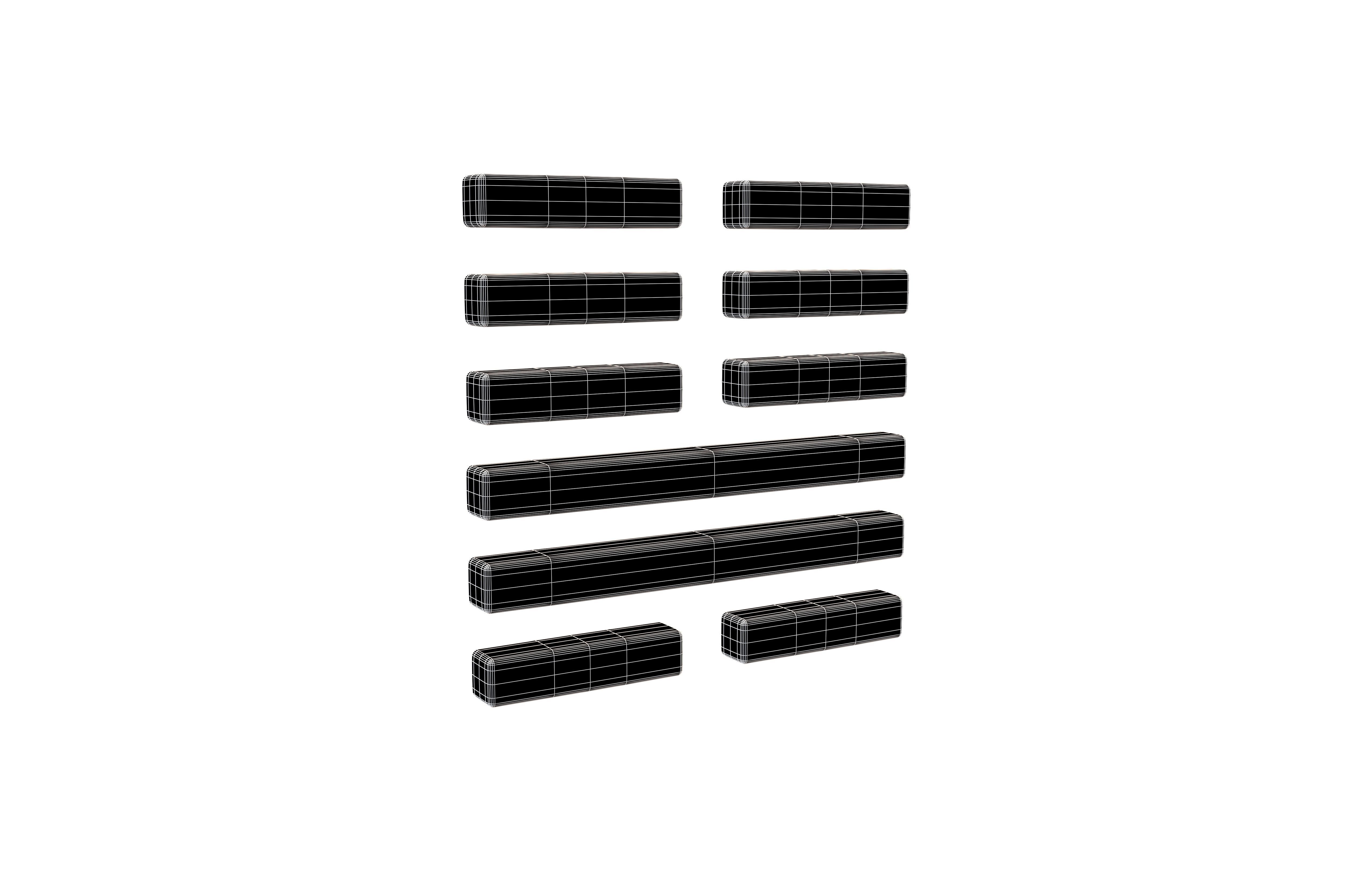 I Ching Hexagrams 46 sheng v1 001 Low-poly 3D model_4