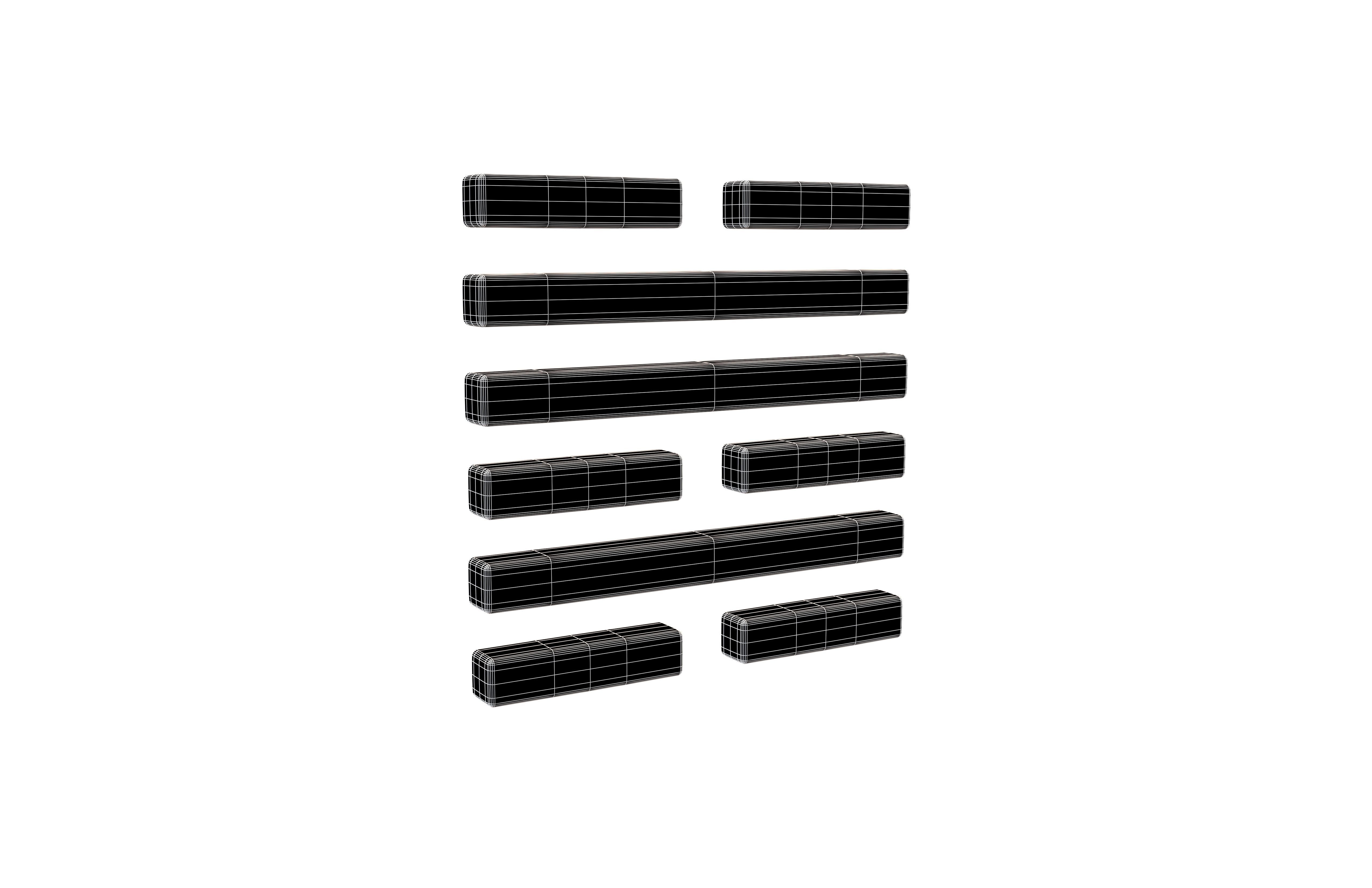 I Ching Hexagrams 47 kun v1 001 Low-poly 3D model_4