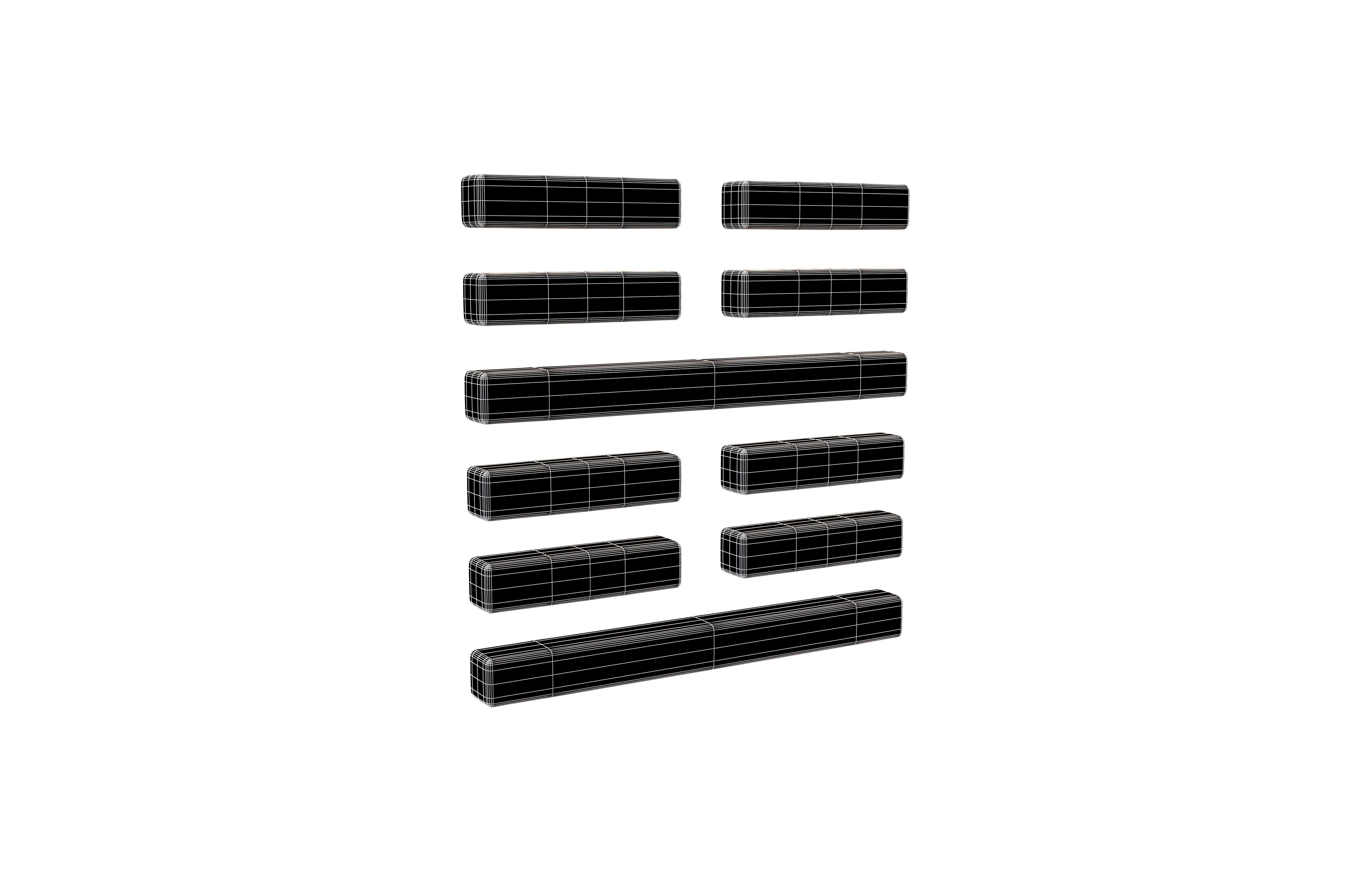 I Ching Hexagrams 51 zhen v1 001 Low-poly 3D model_3