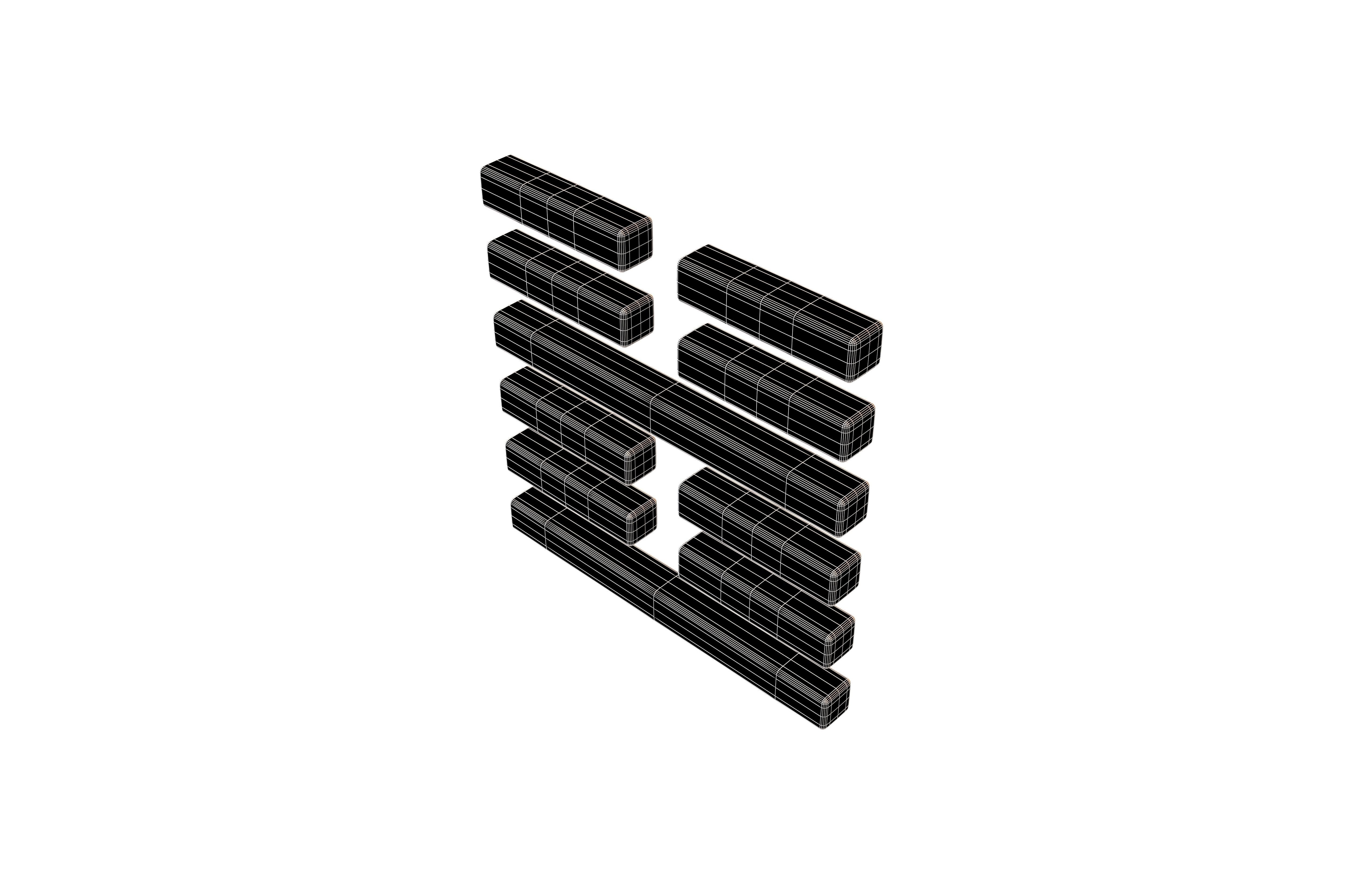 I Ching Hexagrams 51 zhen v1 001 Low-poly 3D model_4