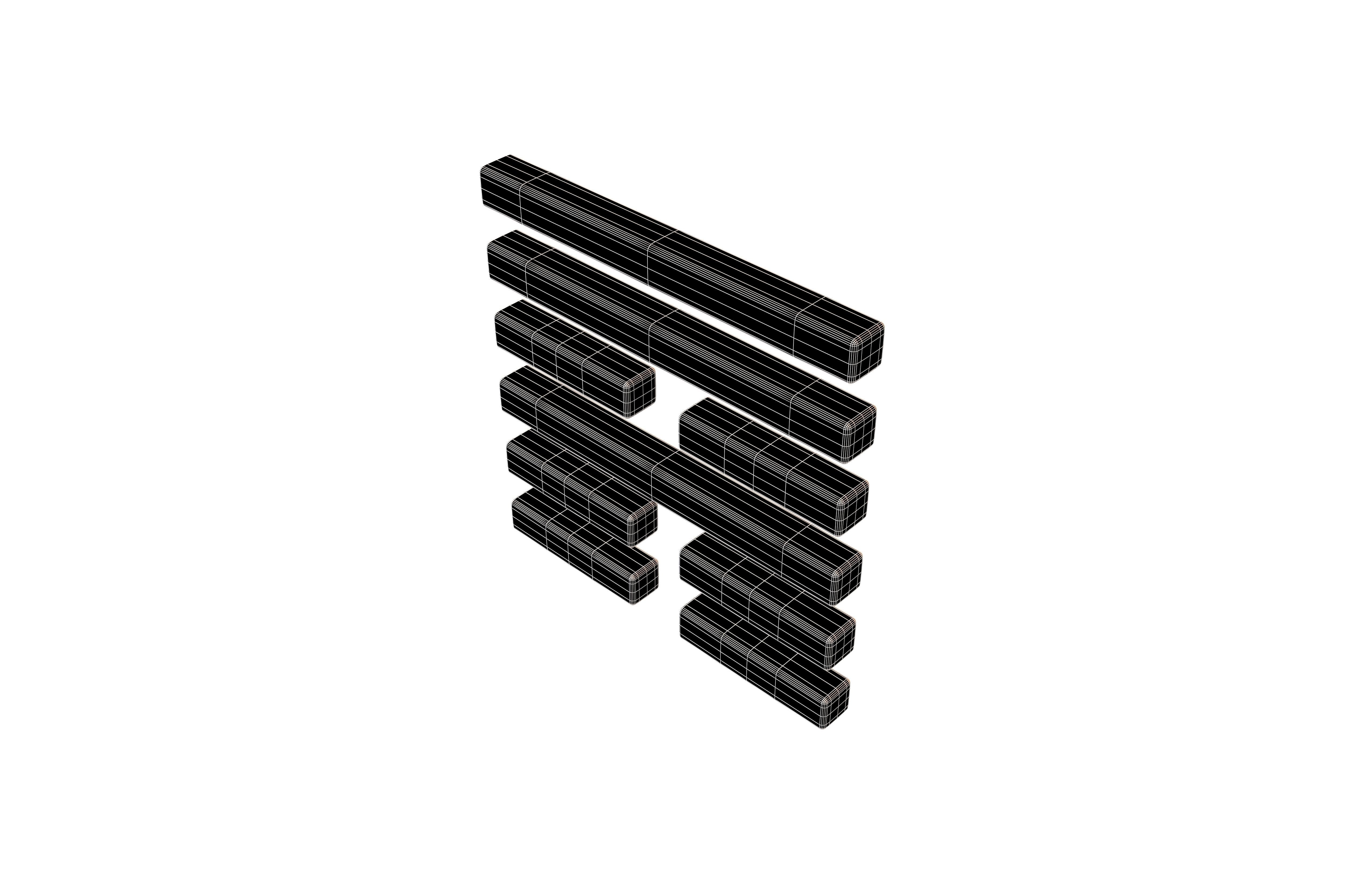 I Ching Hexagrams 53 jian v1 001 Low-poly 3D model_6