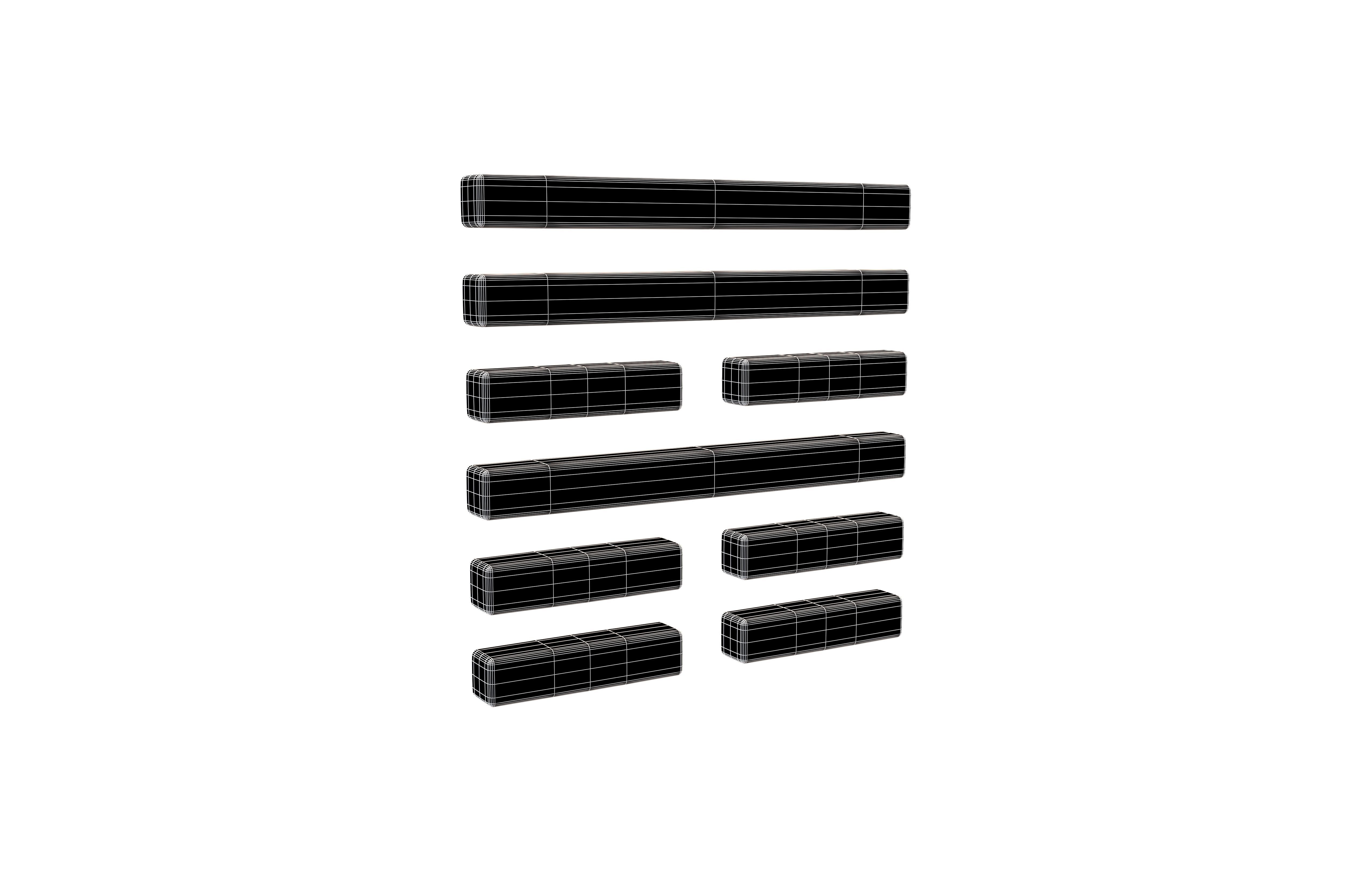I Ching Hexagrams 53 jian v1 001 Low-poly 3D model_5