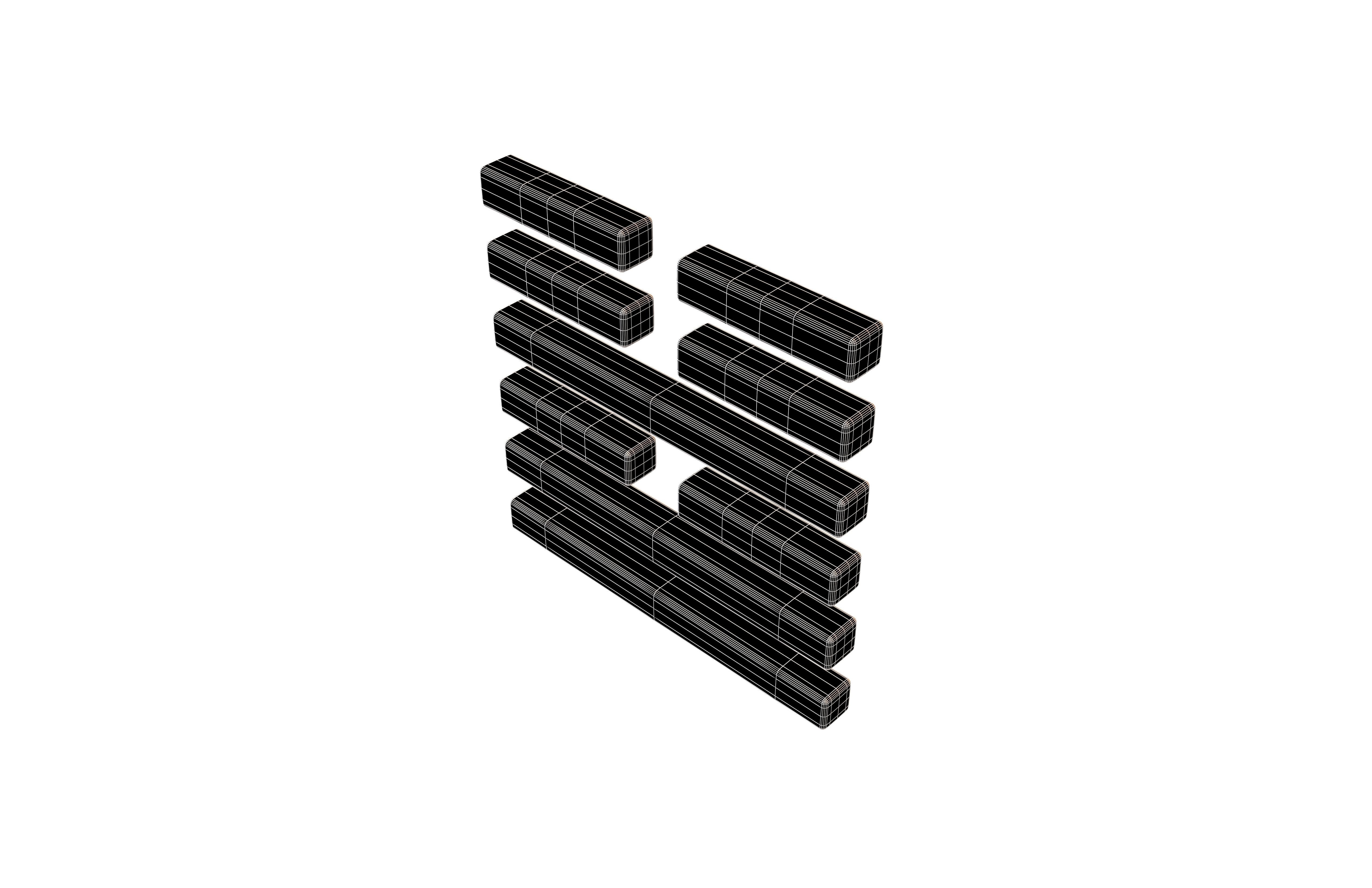 I Ching Hexagrams 54 gui mei v1 001 Low-poly 3D model_7