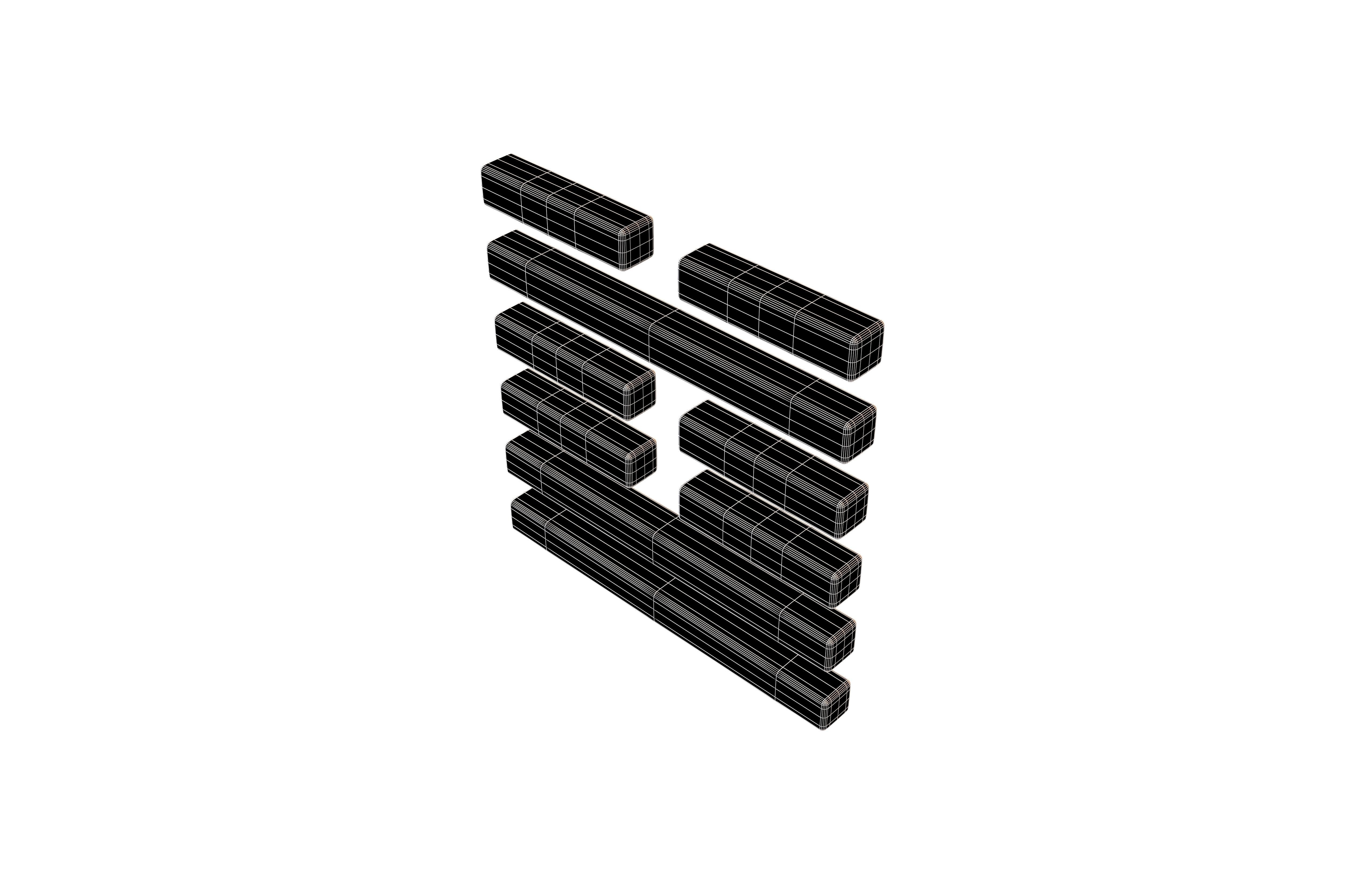 I Ching Hexagrams 60 jie v1 001 Low-poly 3D model_7