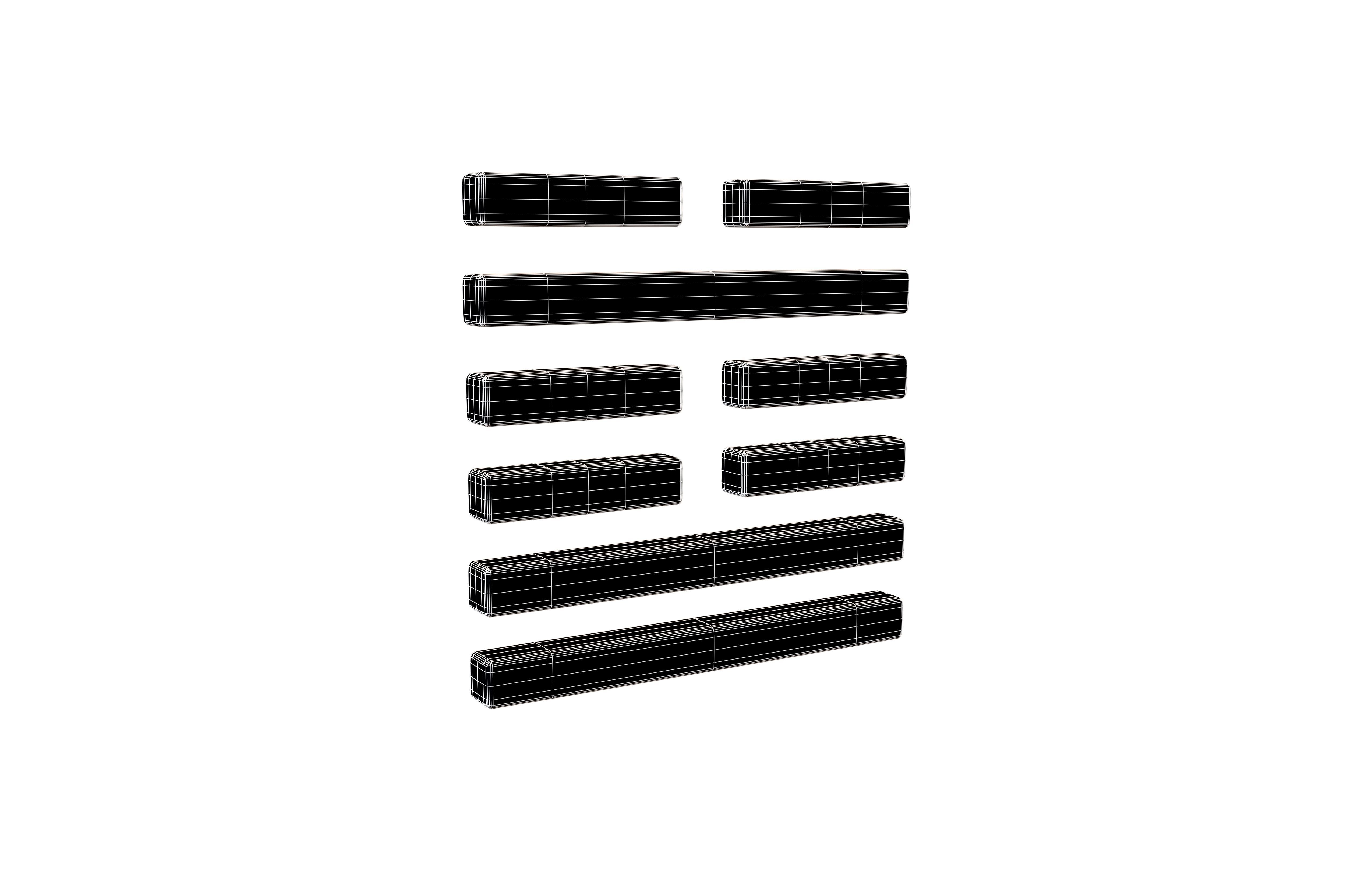 I Ching Hexagrams 60 jie v1 001 Low-poly 3D model_4