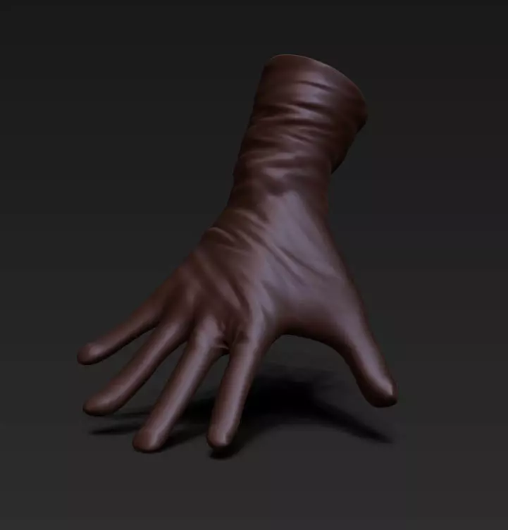 3 gloves leather glove Low-poly 3D model_0
