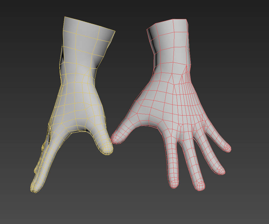 3 gloves leather glove Low-poly 3D model_4