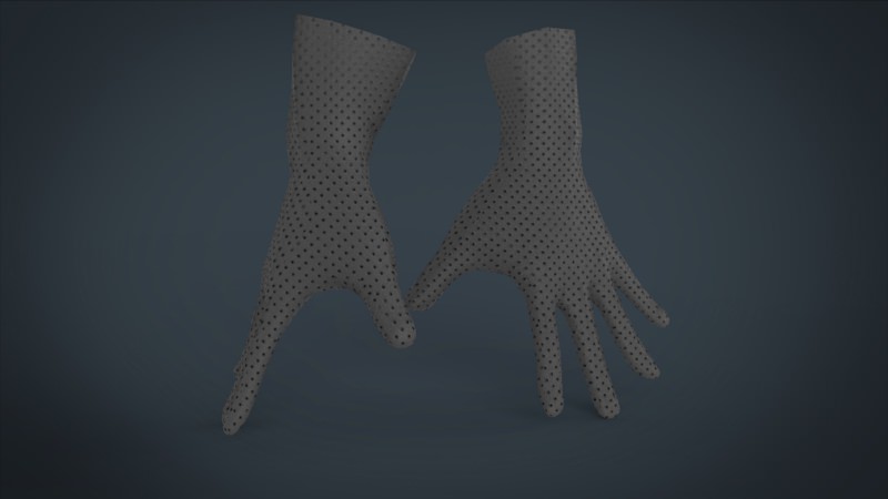 3 gloves leather glove Low-poly 3D model_1