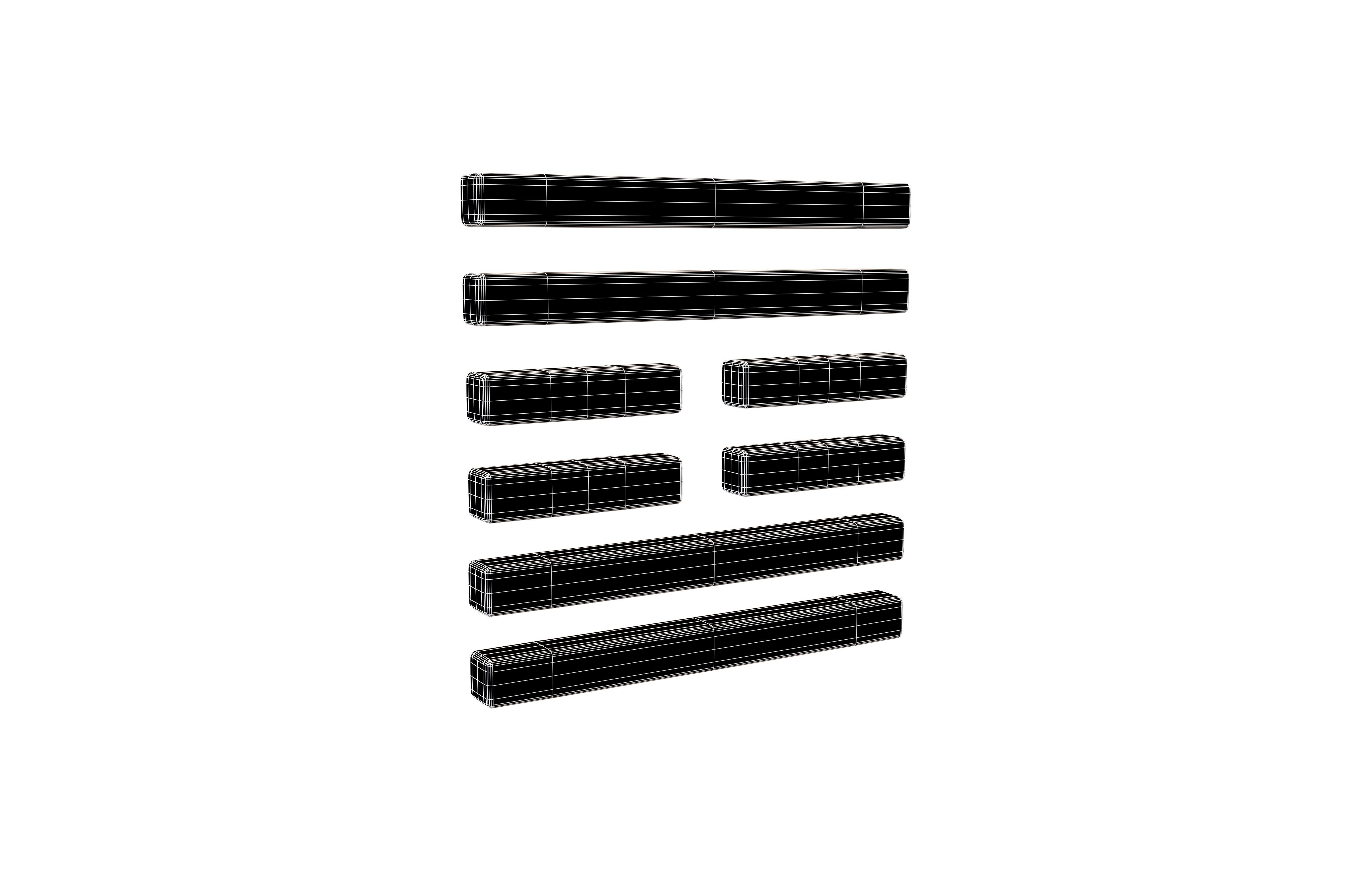 I Ching Hexagrams 61 zhong fu v1 001 Low-poly 3D model_7