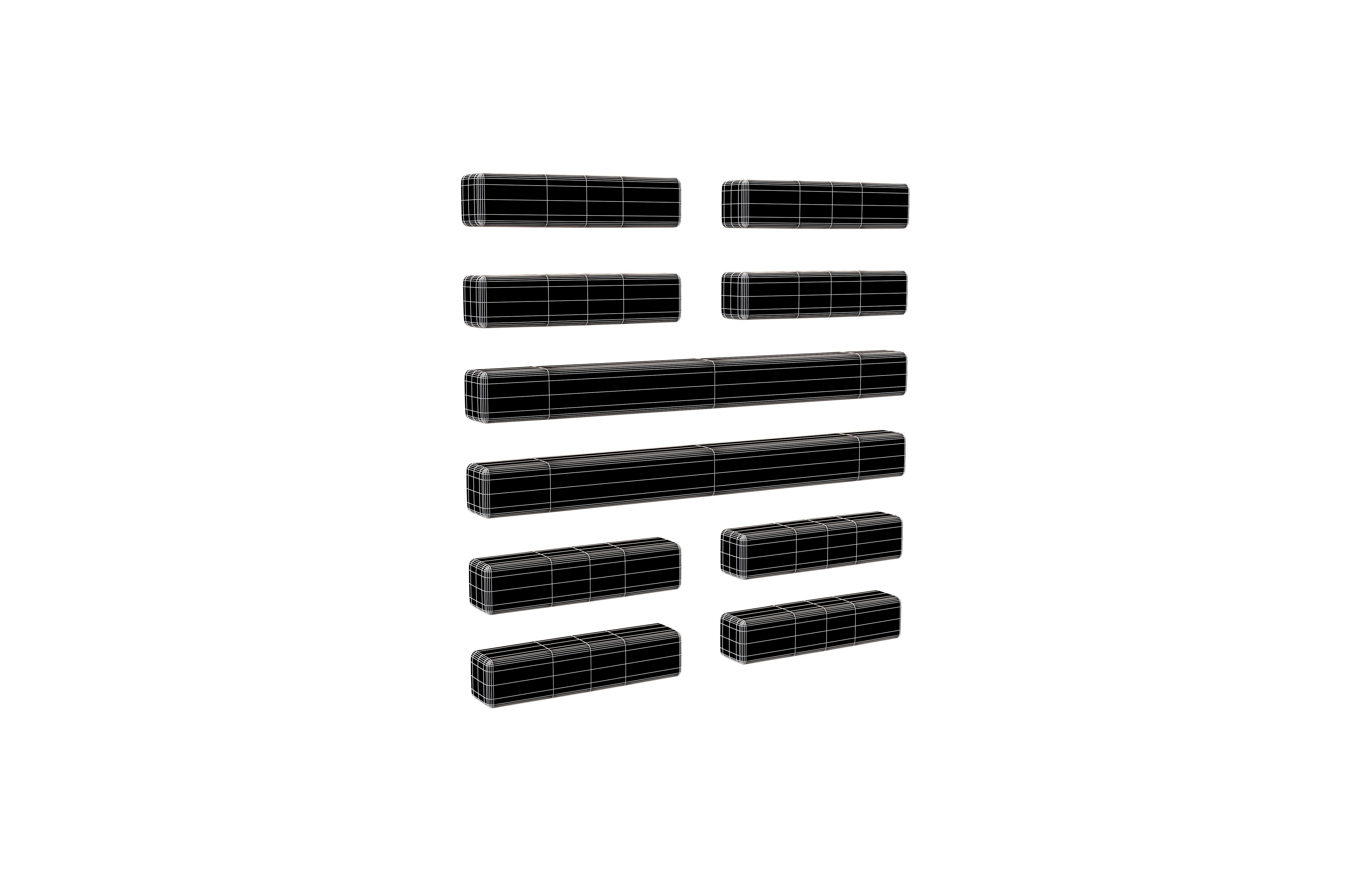I Ching Hexagrams 62 xiao guo v1 001 Low-poly 3D model_5