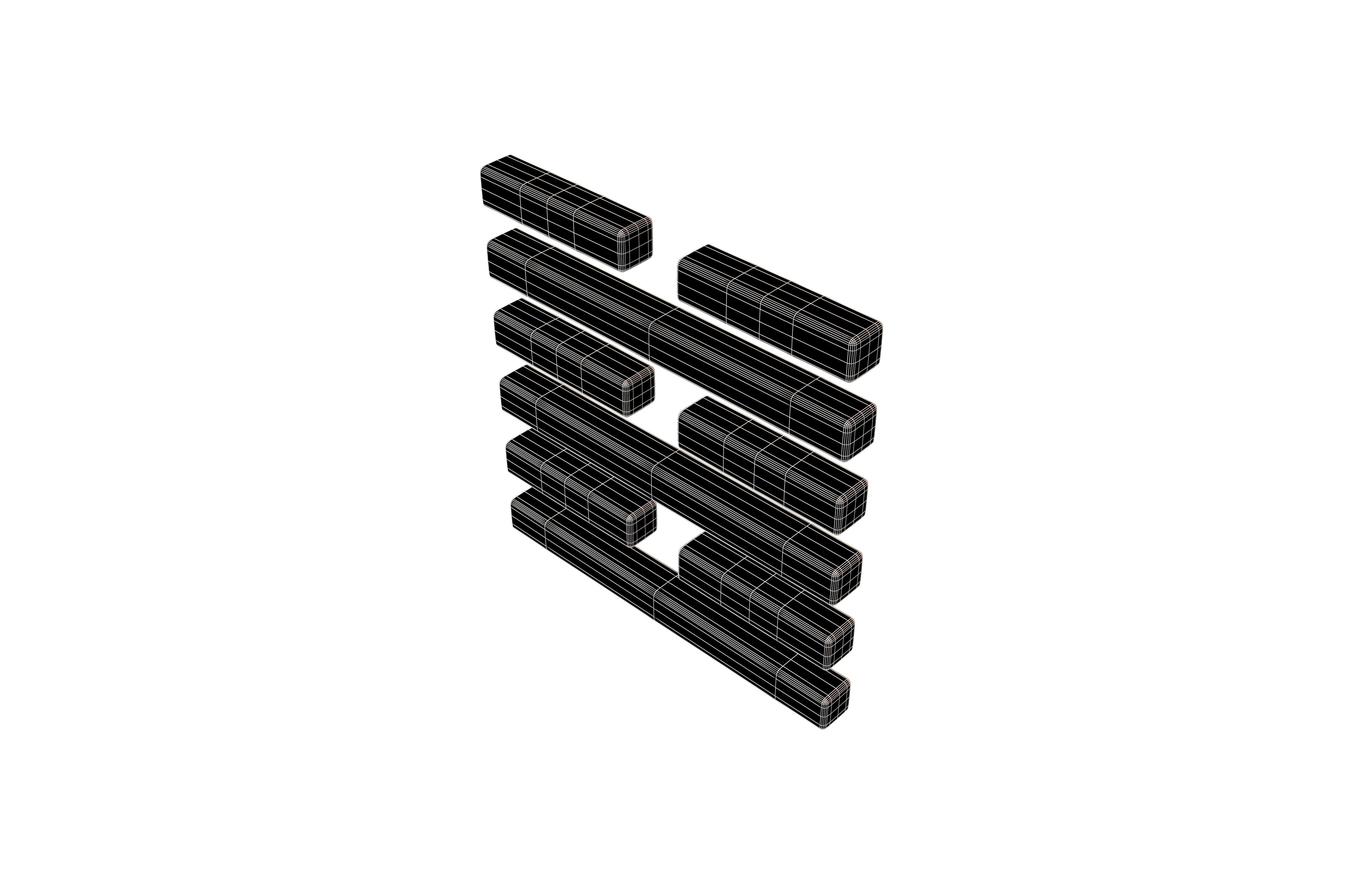 I Ching Hexagrams 63 ji ji v1 001 Low-poly 3D model_6