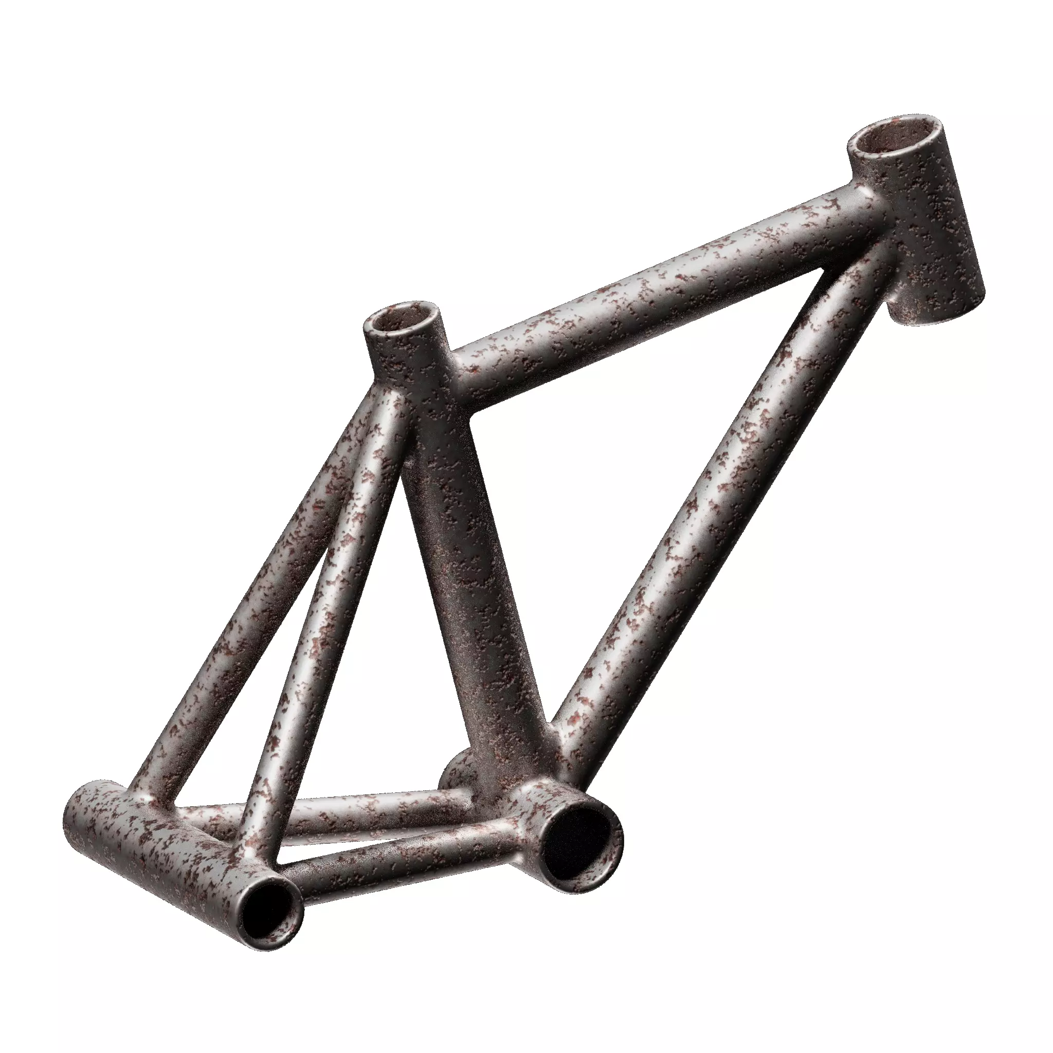 Rusty Bicycle Frame 3D model_0