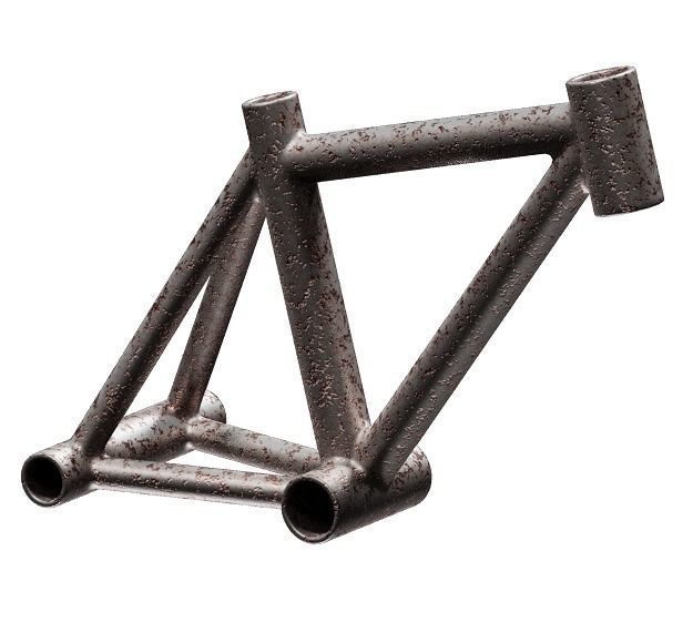 Rusty Bicycle Frame 3D model_3