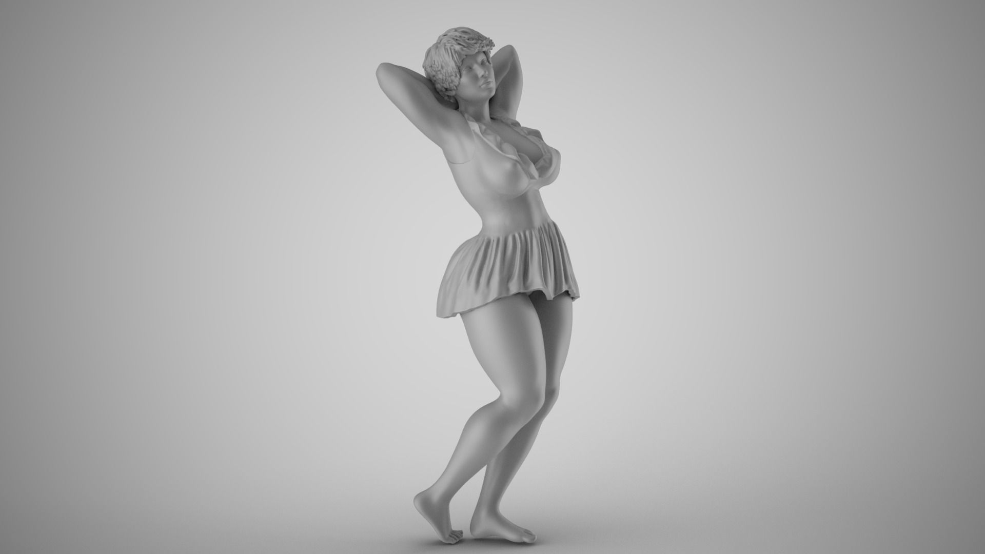 Girl Coming out of Depression 3D print model_3