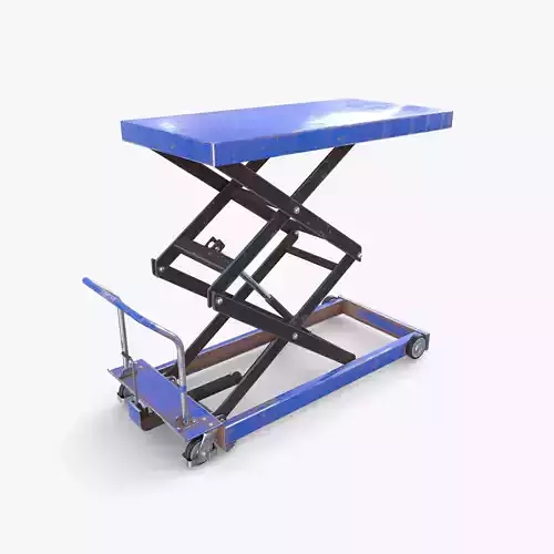 Scissor Lift Table Blue