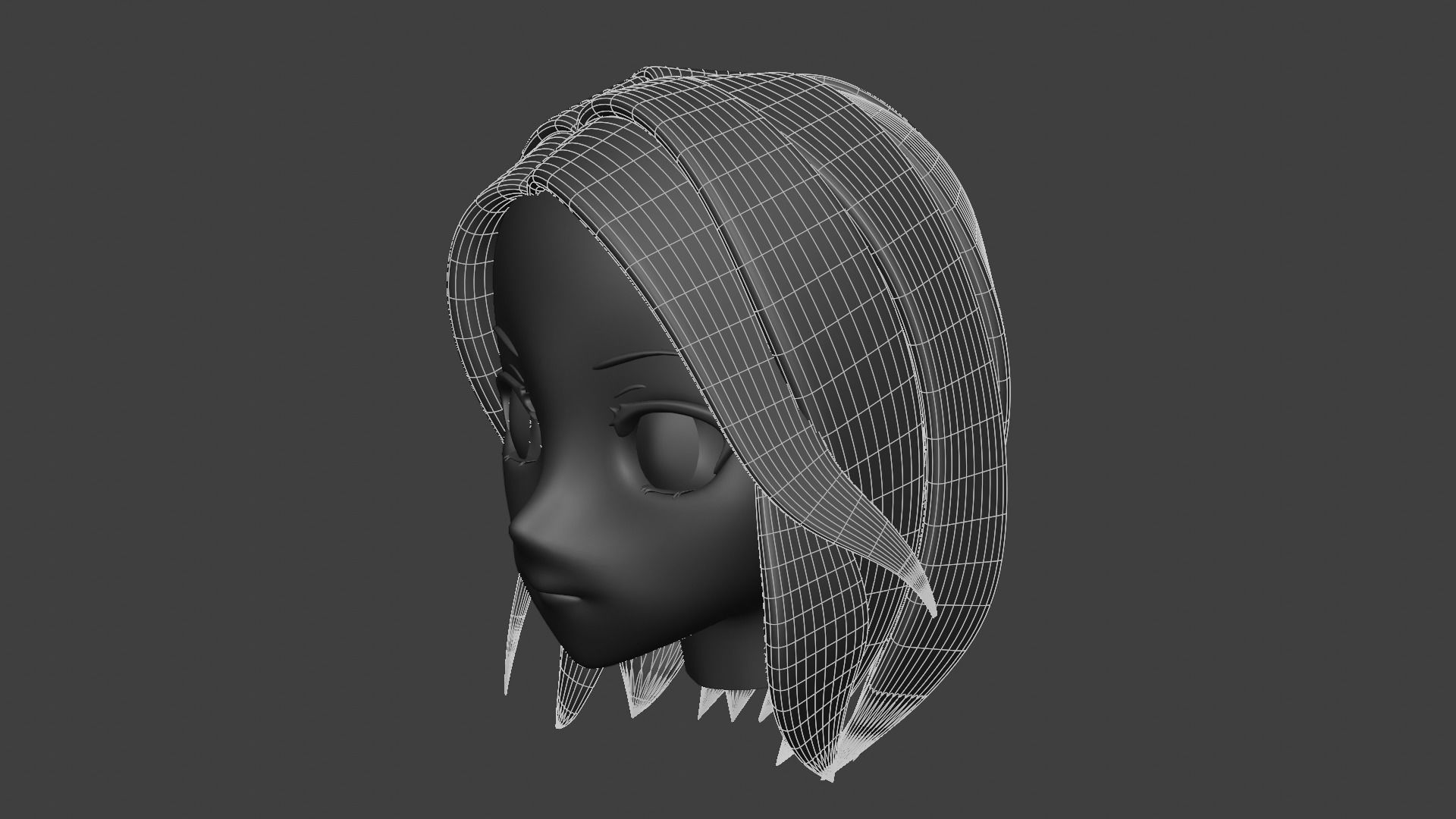 Anime girl short hair style 3D model CGTrader