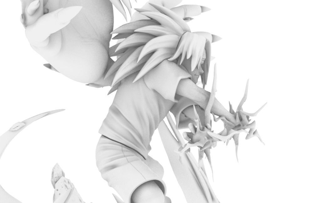 Sasuke uchiha cursed trasformation 3D print model_1