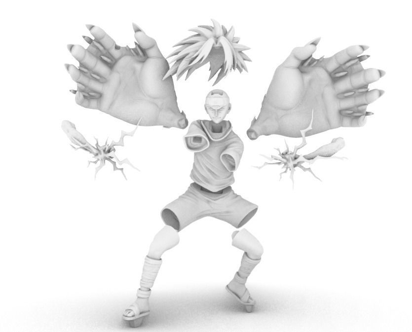 Sasuke uchiha cursed trasformation 3D print model_7