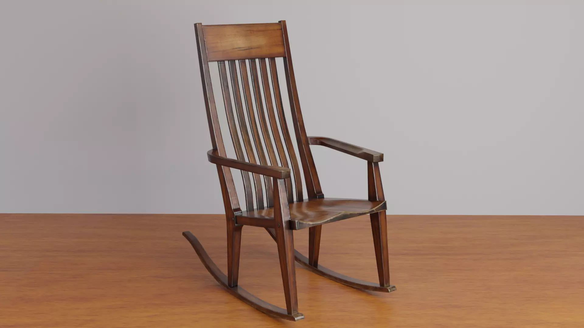 Rocking Chair Low-poly 3D model_0
