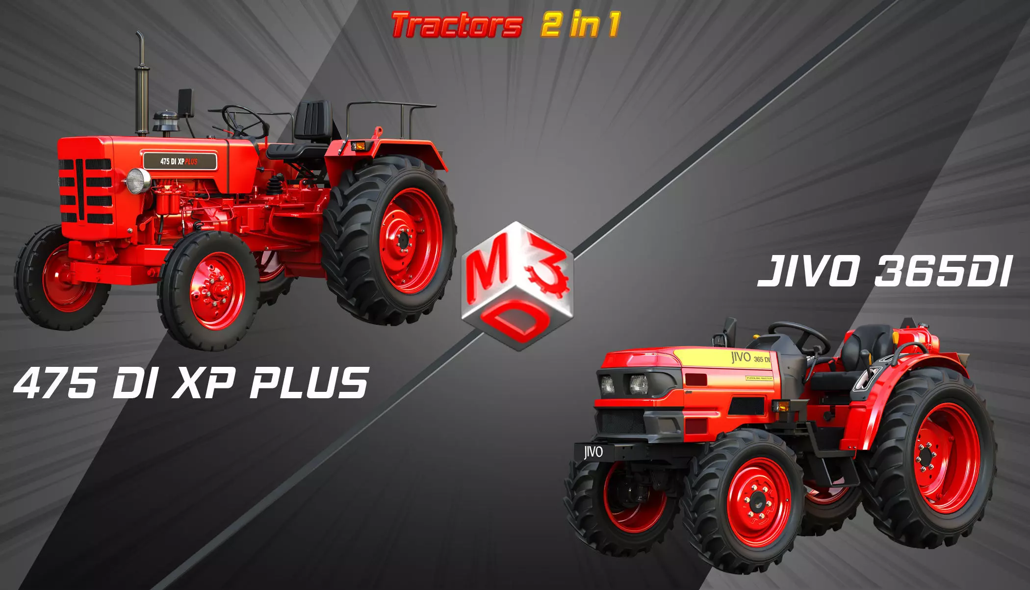 475 DI XP PLUS  - JIVO 365DI  - Tractors  2 in 1 3D Model Collection_0