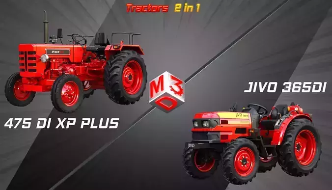 475 DI XP PLUS  - JIVO 365DI  - Tractors  2 in 1 3D Model Collection